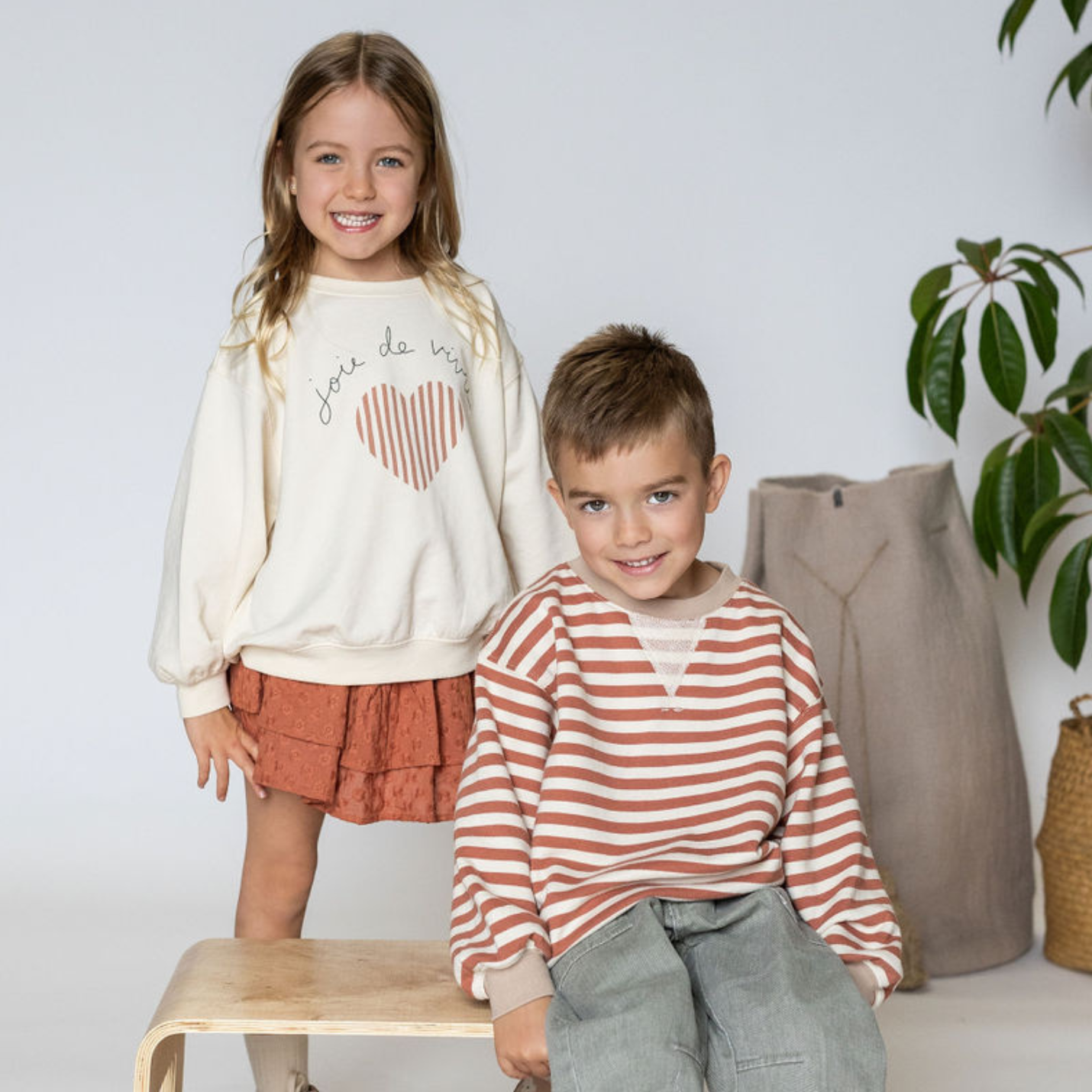 Oversized Crew || Poppy Stripe