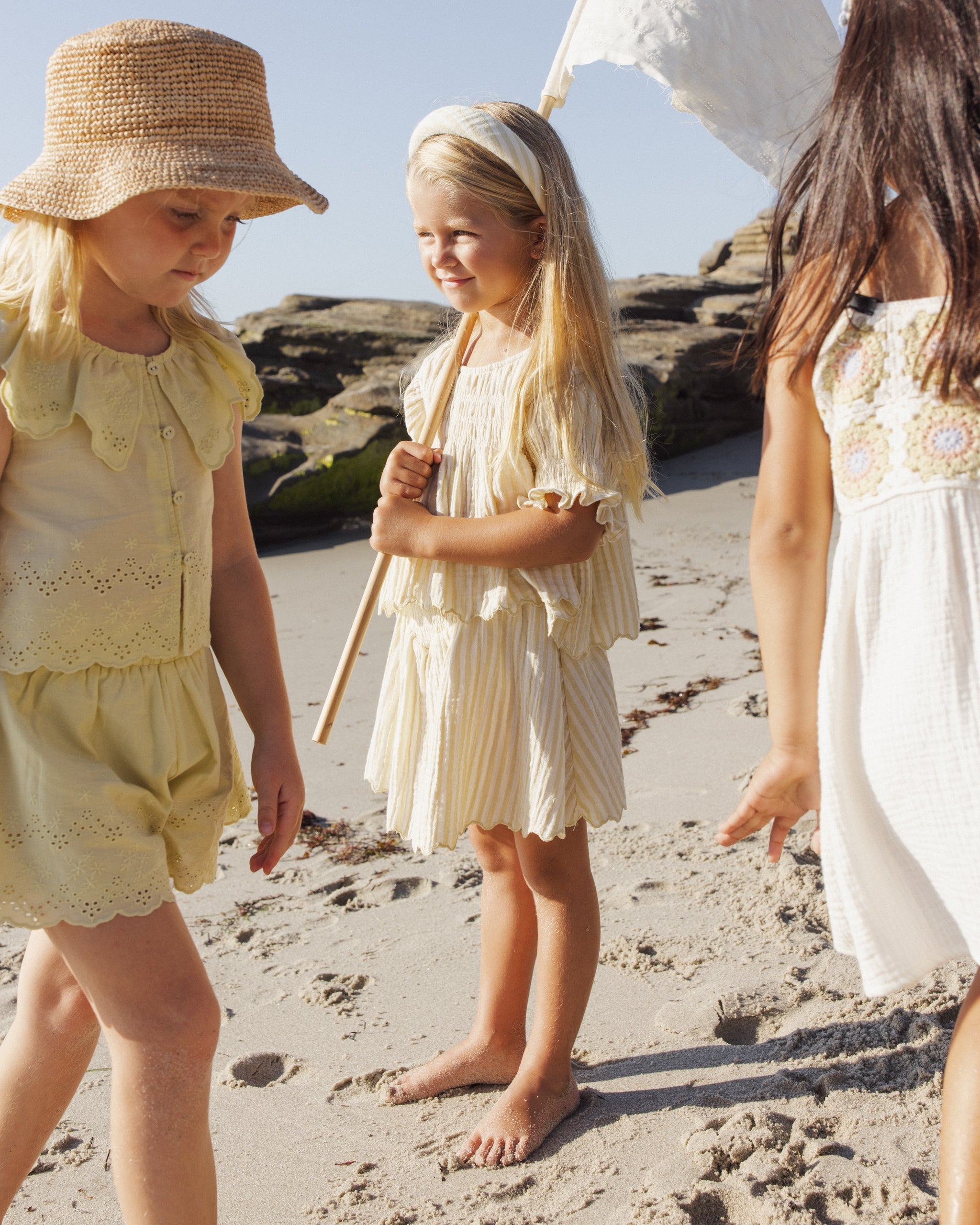 Colette Top Citron Stripe - Rylee + Cru | Kids Clothes | Trendy Baby Clothes | Modern Infant Outfits |