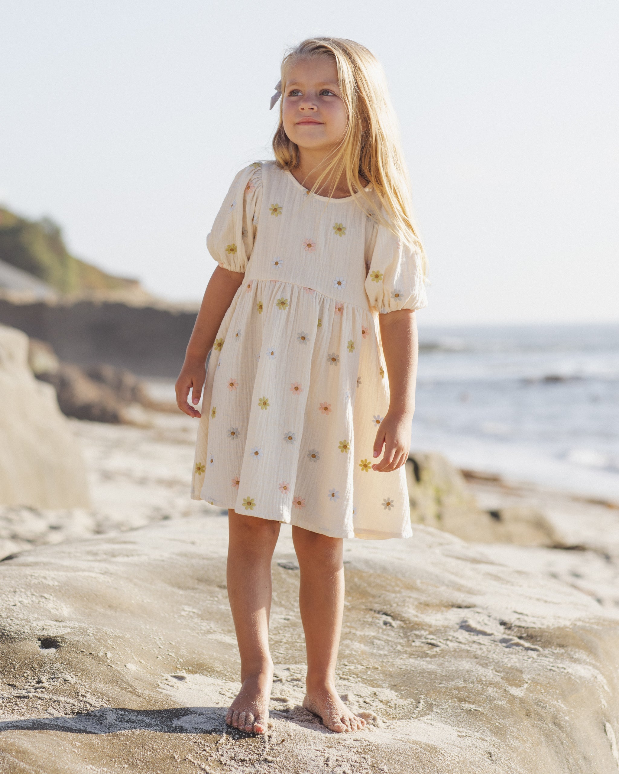 Marley Dress Embroidered Daisies - Rylee + Cru | Kids Clothes | Trendy Baby Clothes | Modern Infant Outfits |