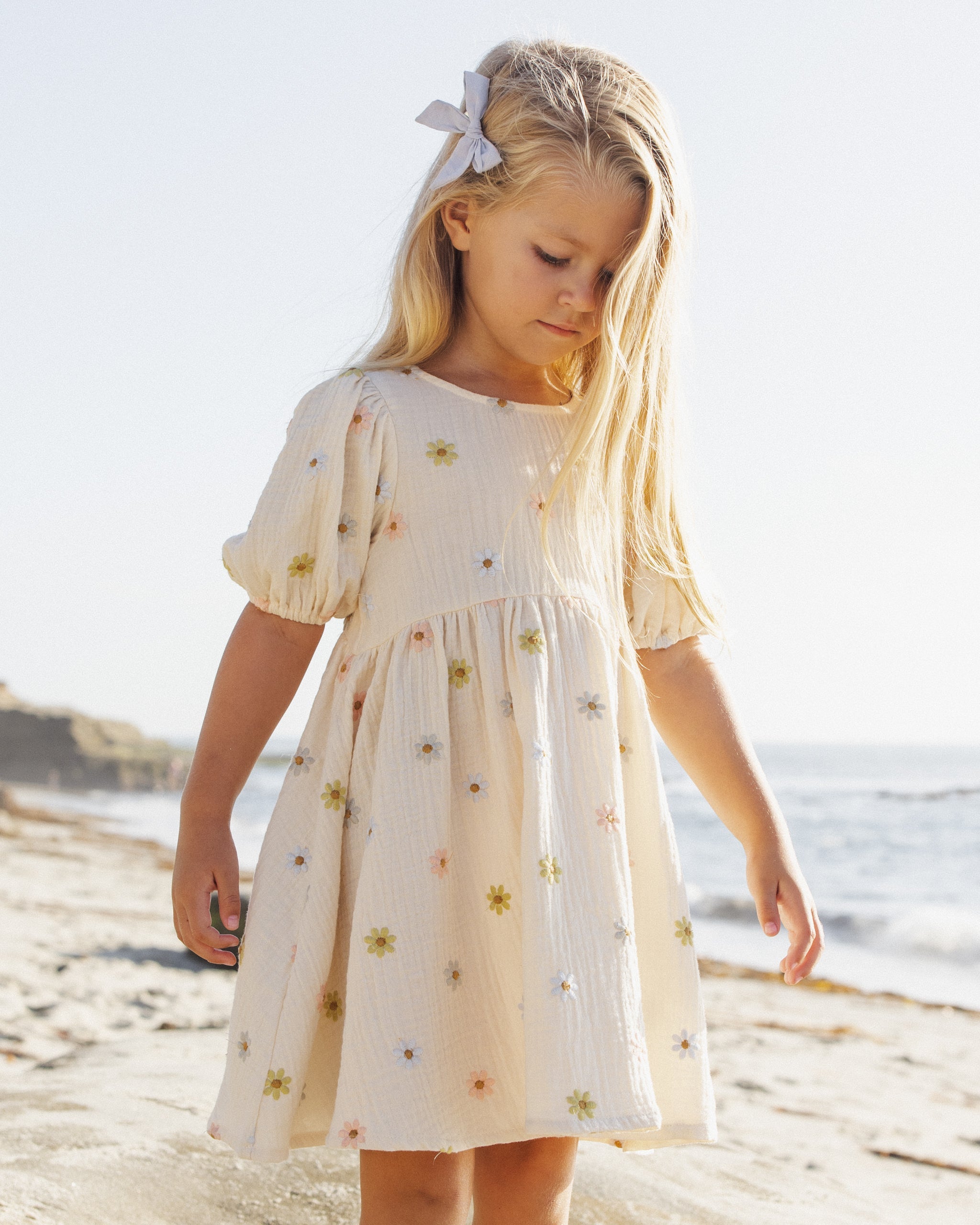 Marley Dress Embroidered Daisies - Rylee + Cru | Kids Clothes | Trendy Baby Clothes | Modern Infant Outfits |