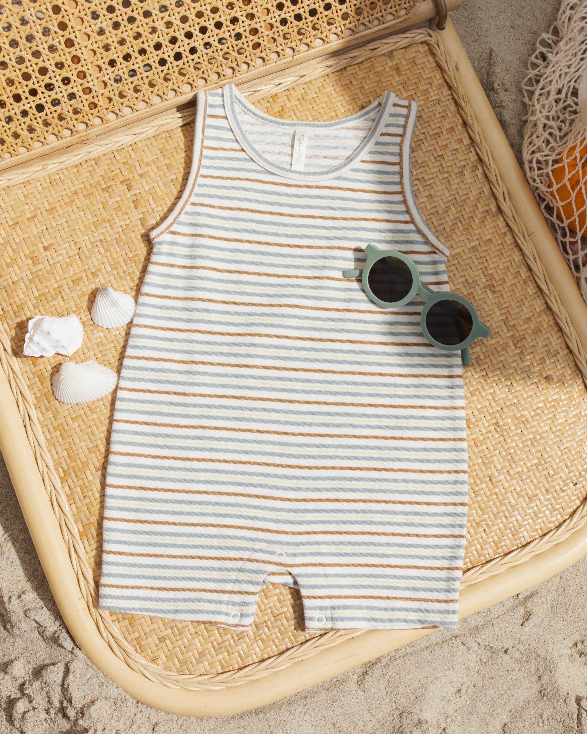 Sleeveless One-Piece Vintage Stripe - Rylee + Cru | Kids Clothes | Trendy Baby Clothes | Modern Infant Outfits |