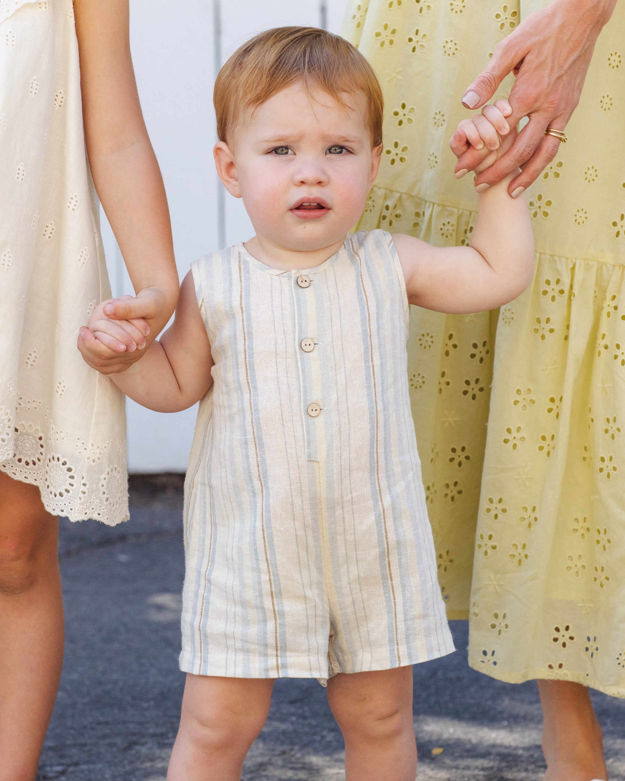 Mavrick Romper Sea Stripe - Rylee + Cru | Kids Clothes | Trendy Baby Clothes | Modern Infant Outfits |