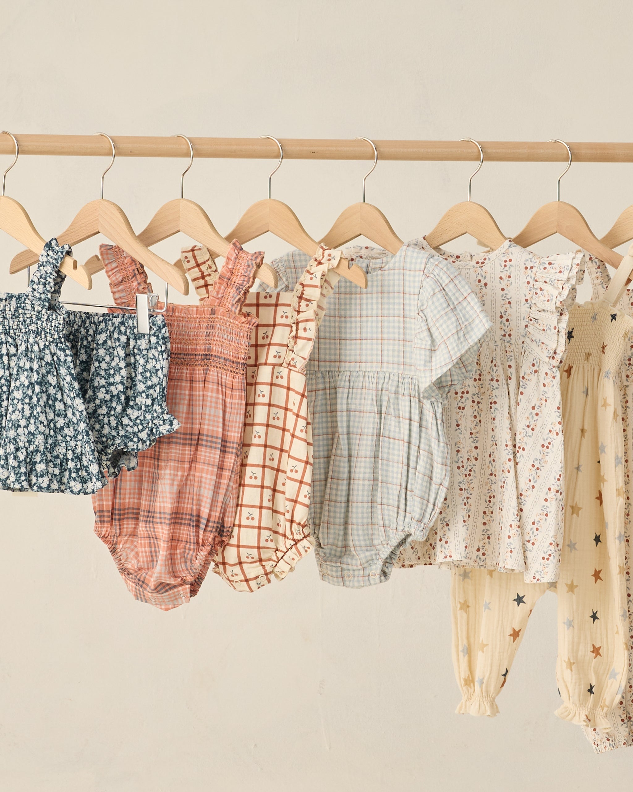 Kalea Romper Light Blue Plaid - Rylee + Cru | Kids Clothes | Trendy Baby Clothes | Modern Infant Outfits |