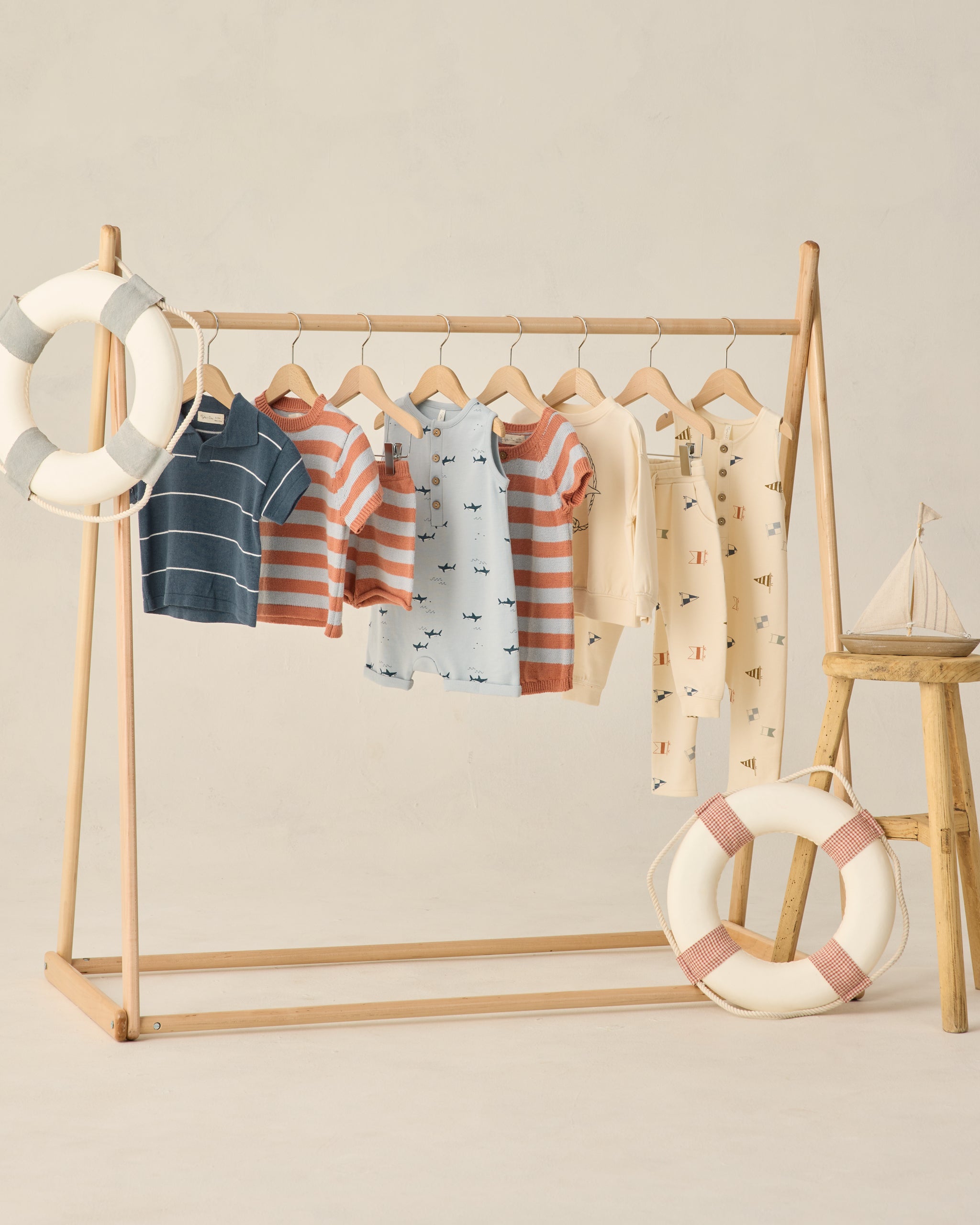 Chandler Knit Polo Navy Stripe - Rylee + Cru | Kids Clothes | Trendy Baby Clothes | Modern Infant Outfits |