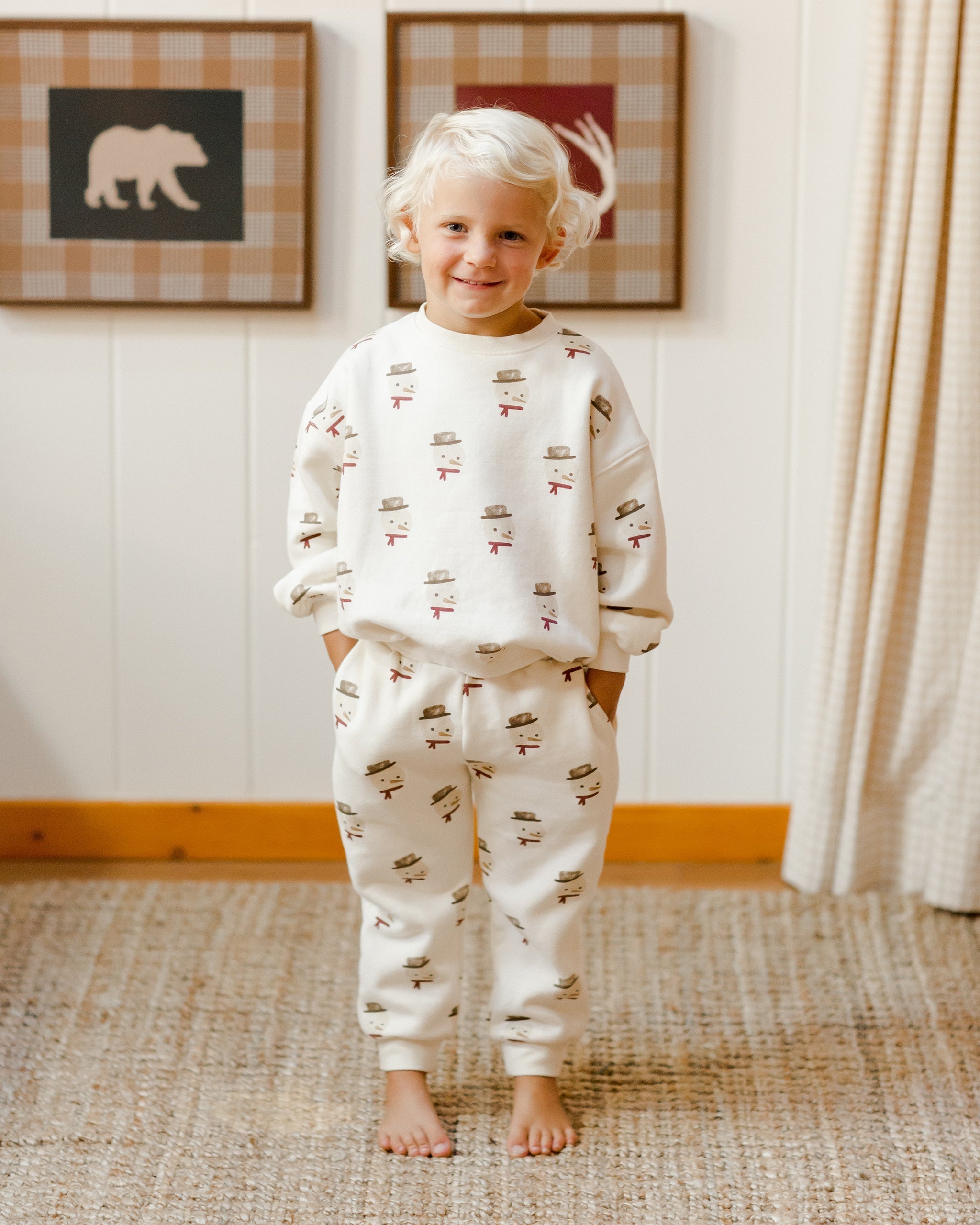 Jogger Pant || Snowman - Rylee + Cru | Kids Clothes | Trendy Baby Clothes | Modern Infant Outfits |