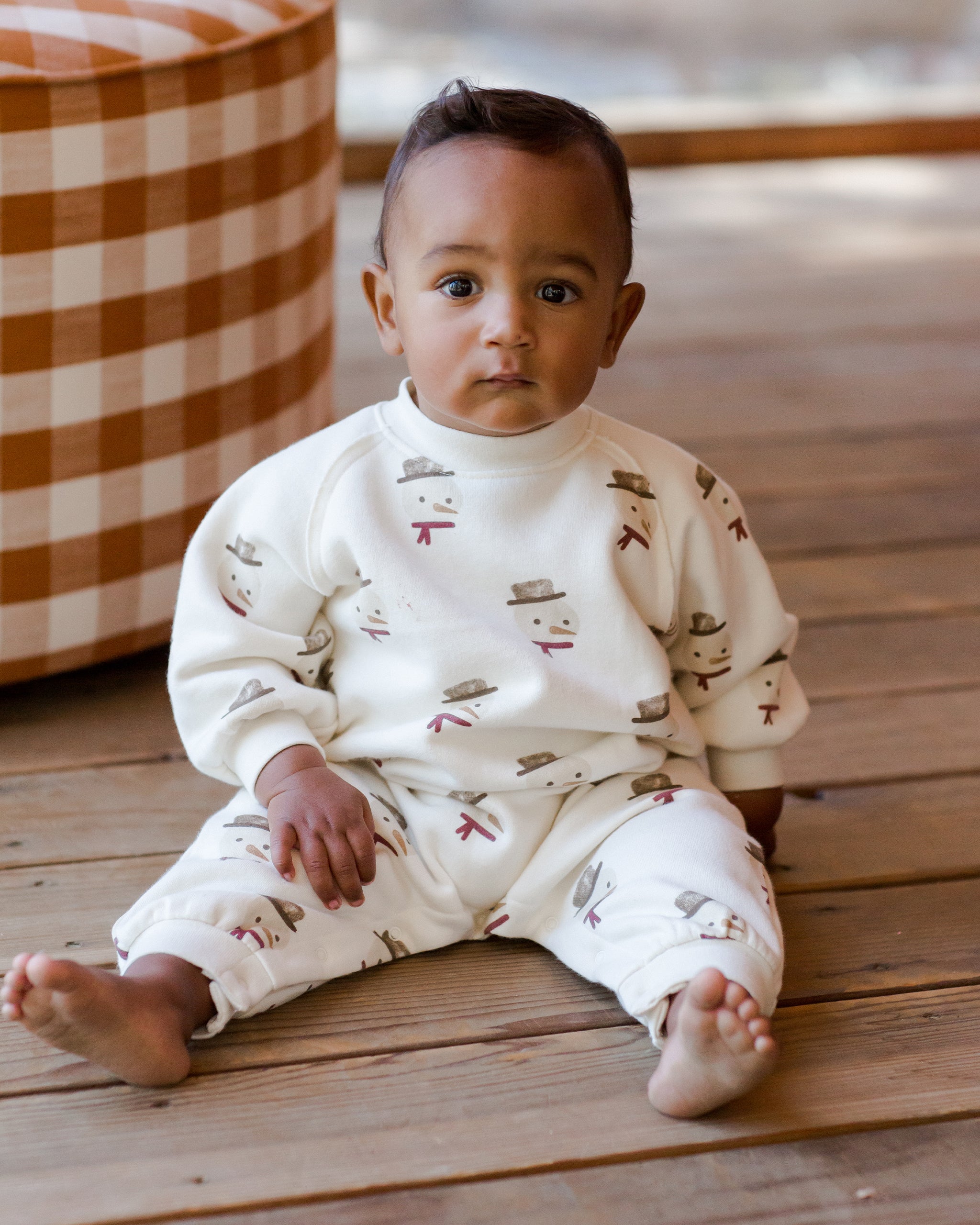 Raglan Jumpsuit || Snowman - Rylee + Cru | Kids Clothes | Trendy Baby Clothes | Modern Infant Outfits |