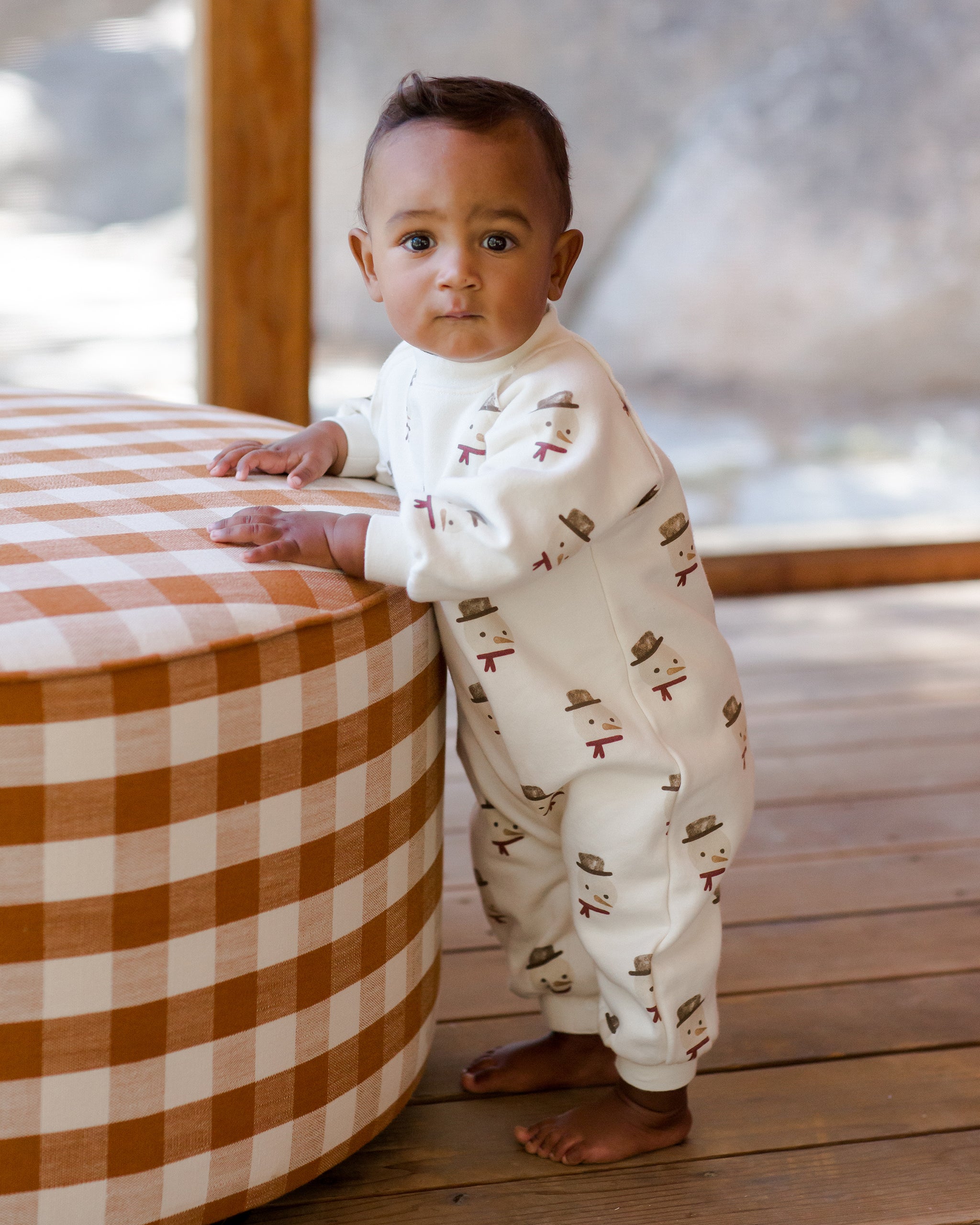 Raglan Jumpsuit || Snowman - Rylee + Cru | Kids Clothes | Trendy Baby Clothes | Modern Infant Outfits |