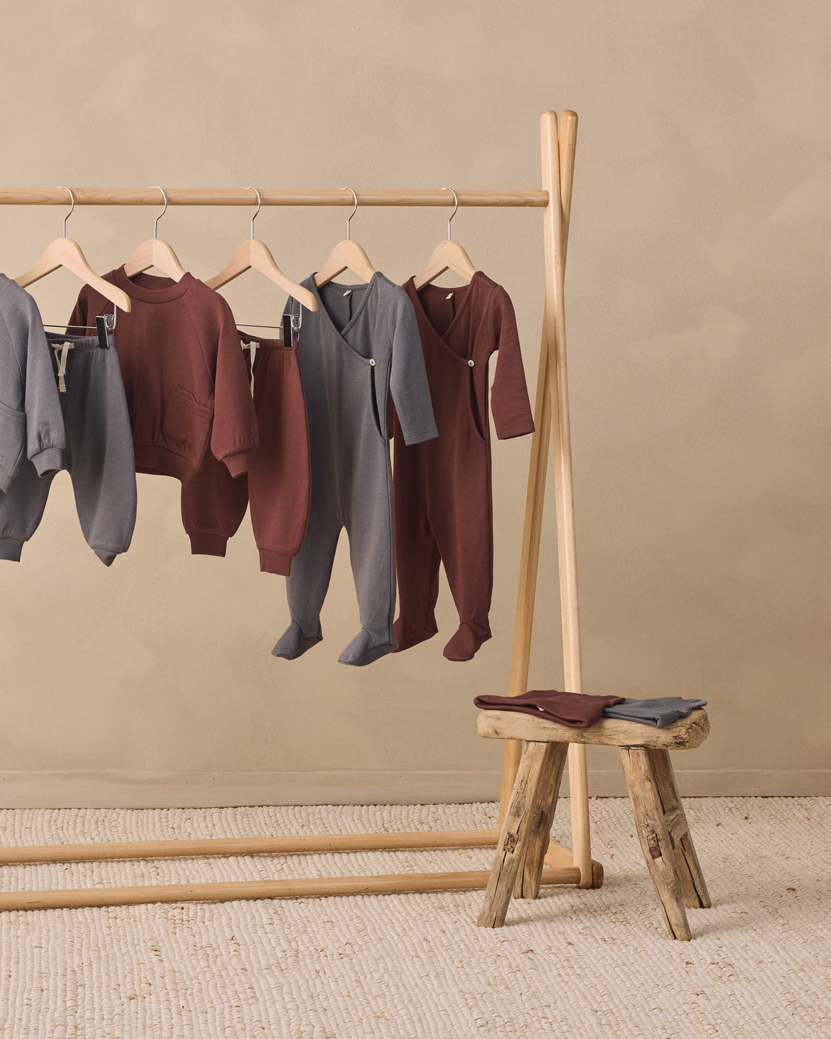 Pointelle Wrap Footie Black Cherry - Rylee + Cru | Kids Clothes | Trendy Baby Clothes | Modern Infant Outfits |