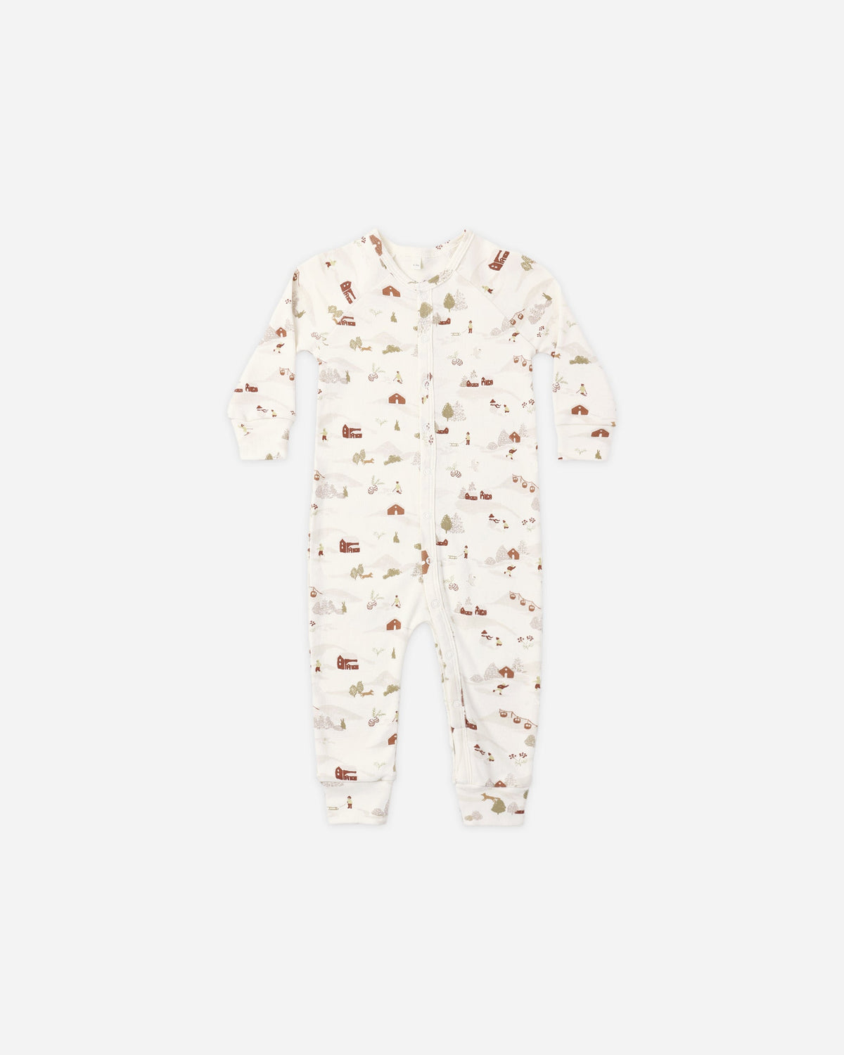 Organic Pajama Long John Ski Town - Rylee + Cru | Kids Clothes | Trendy Baby Clothes | Modern Infant Outfits |