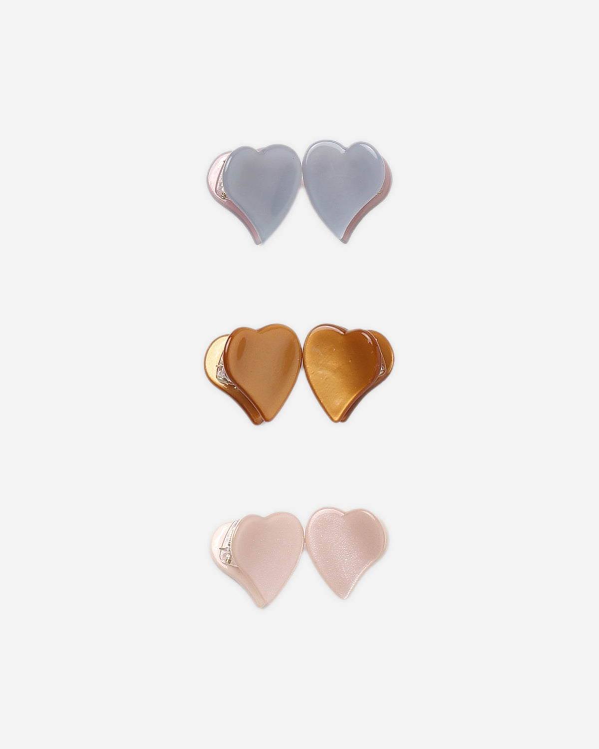 Heart Mini Clips Dusty Blue, Clay, Blush - Rylee + Cru | Kids Clothes | Trendy Baby Clothes | Modern Infant Outfits |
