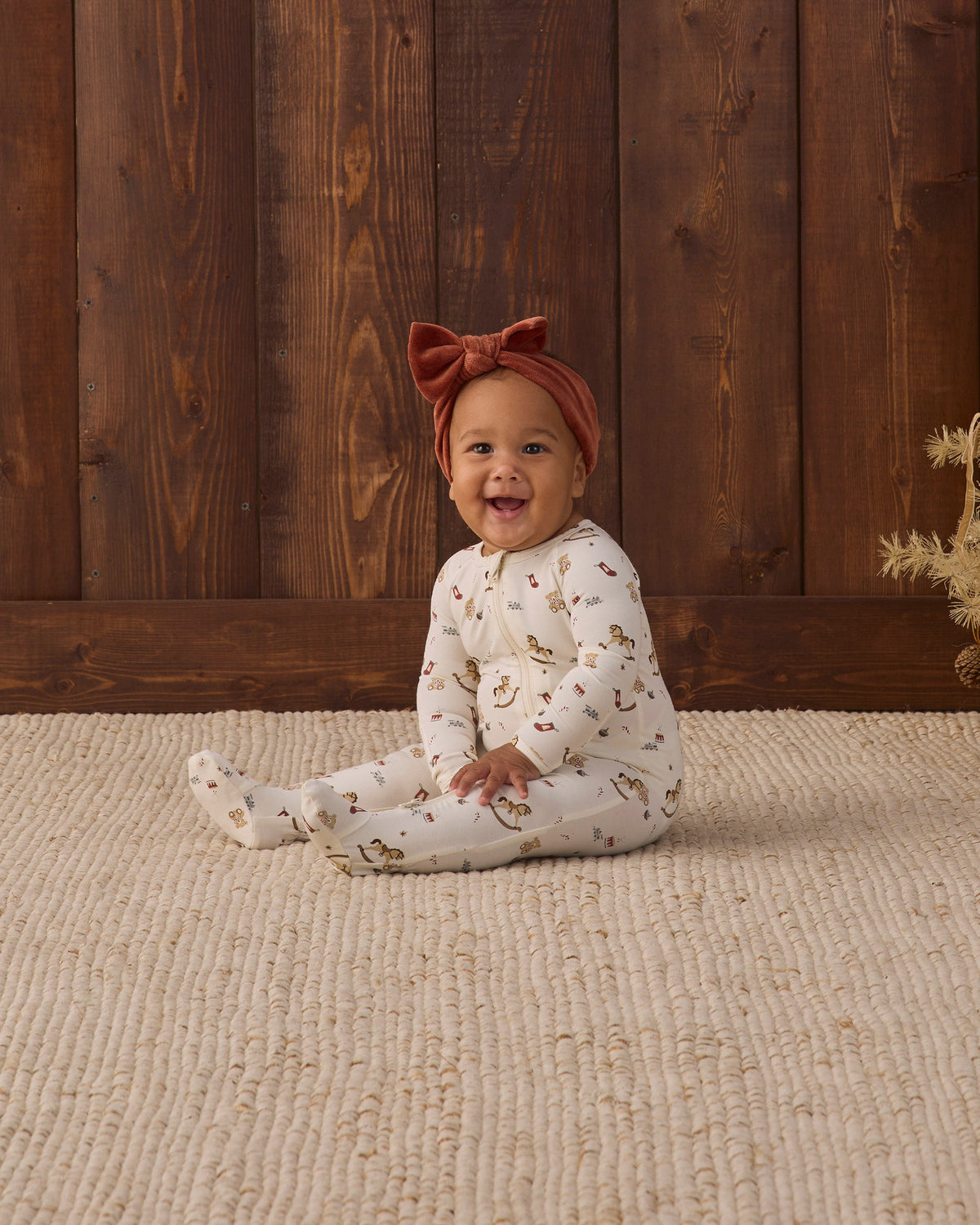Velour Bow Headband Redwood - Rylee + Cru | Kids Clothes | Trendy Baby Clothes | Modern Infant Outfits |