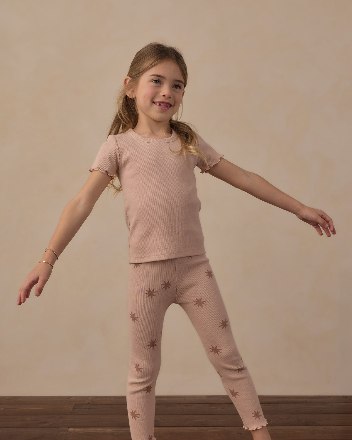 Ribbed Basic Tee Blush - Rylee + Cru | Kids Clothes | Trendy Baby Clothes | Modern Infant Outfits |