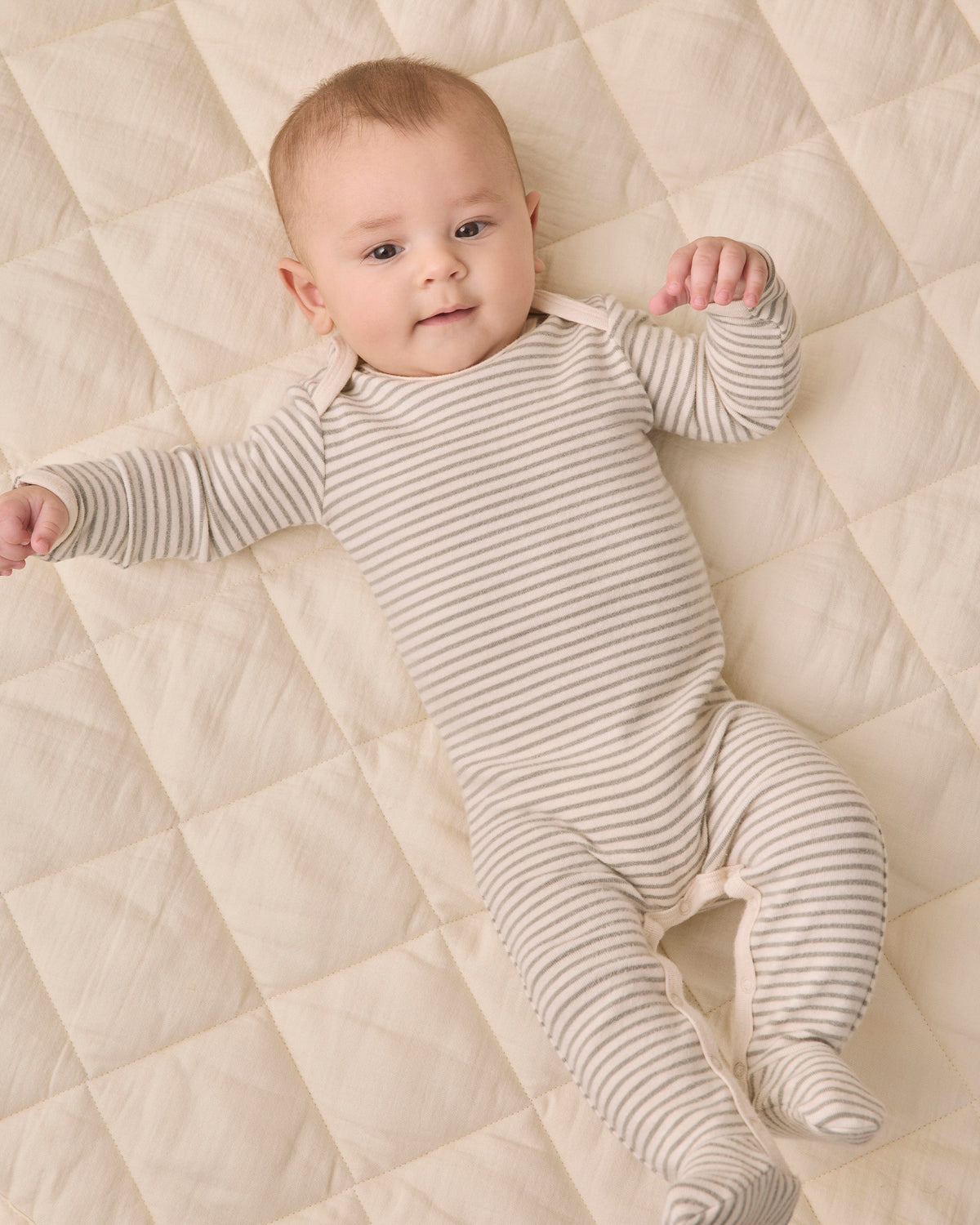 Baby Footie Laurel Microstripe - Rylee + Cru | Kids Clothes | Trendy Baby Clothes | Modern Infant Outfits |