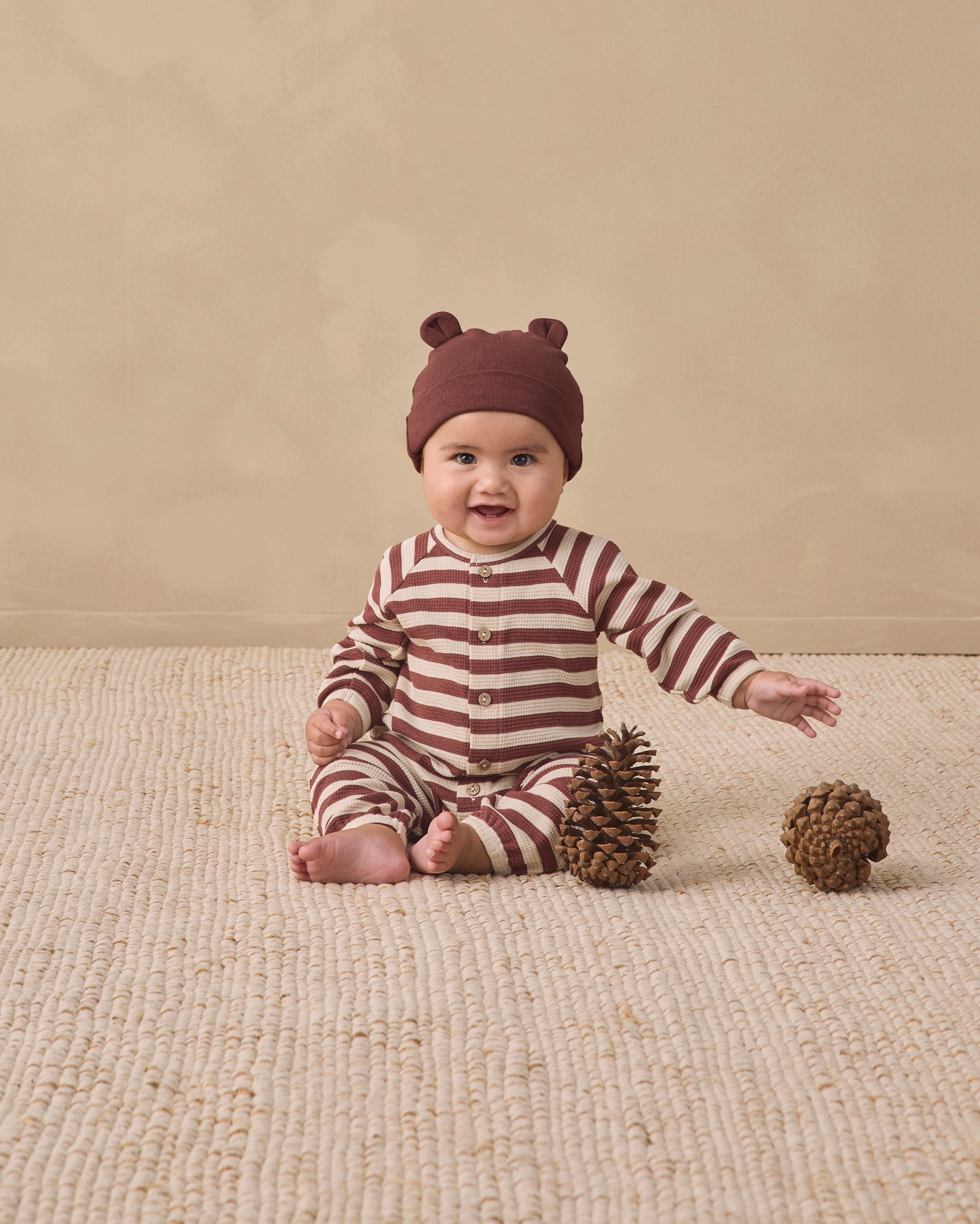Baby Bear Beanie Black Cherry - Rylee + Cru | Kids Clothes | Trendy Baby Clothes | Modern Infant Outfits |