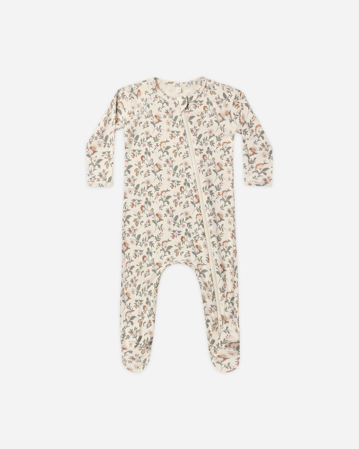 Bamboo Zip Footie Holiday Floral - Rylee + Cru | Kids Clothes | Trendy Baby Clothes | Modern Infant Outfits |