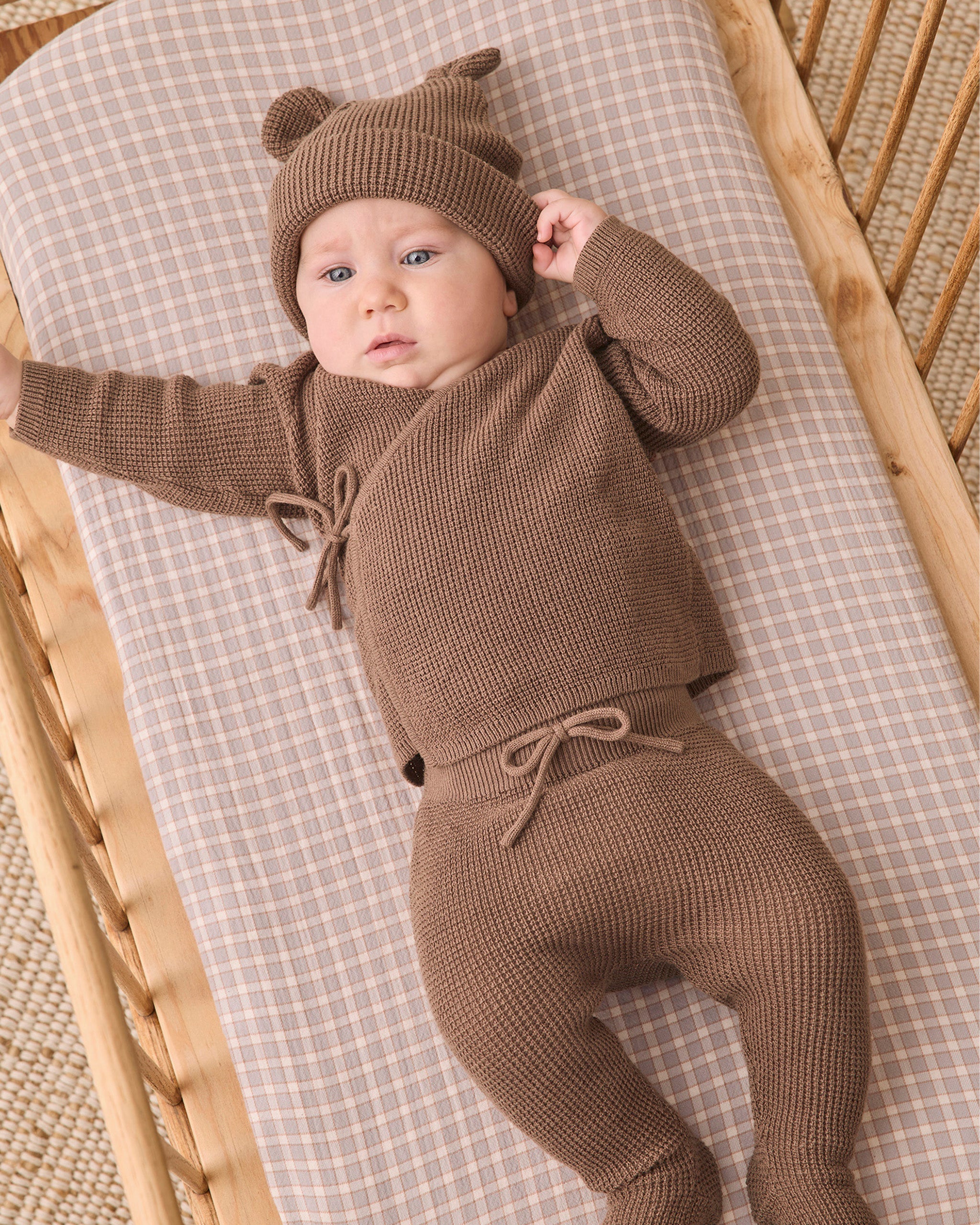 Baby Bear Beanie Cocoa - Rylee + Cru | Kids Clothes | Trendy Baby Clothes | Modern Infant Outfits |