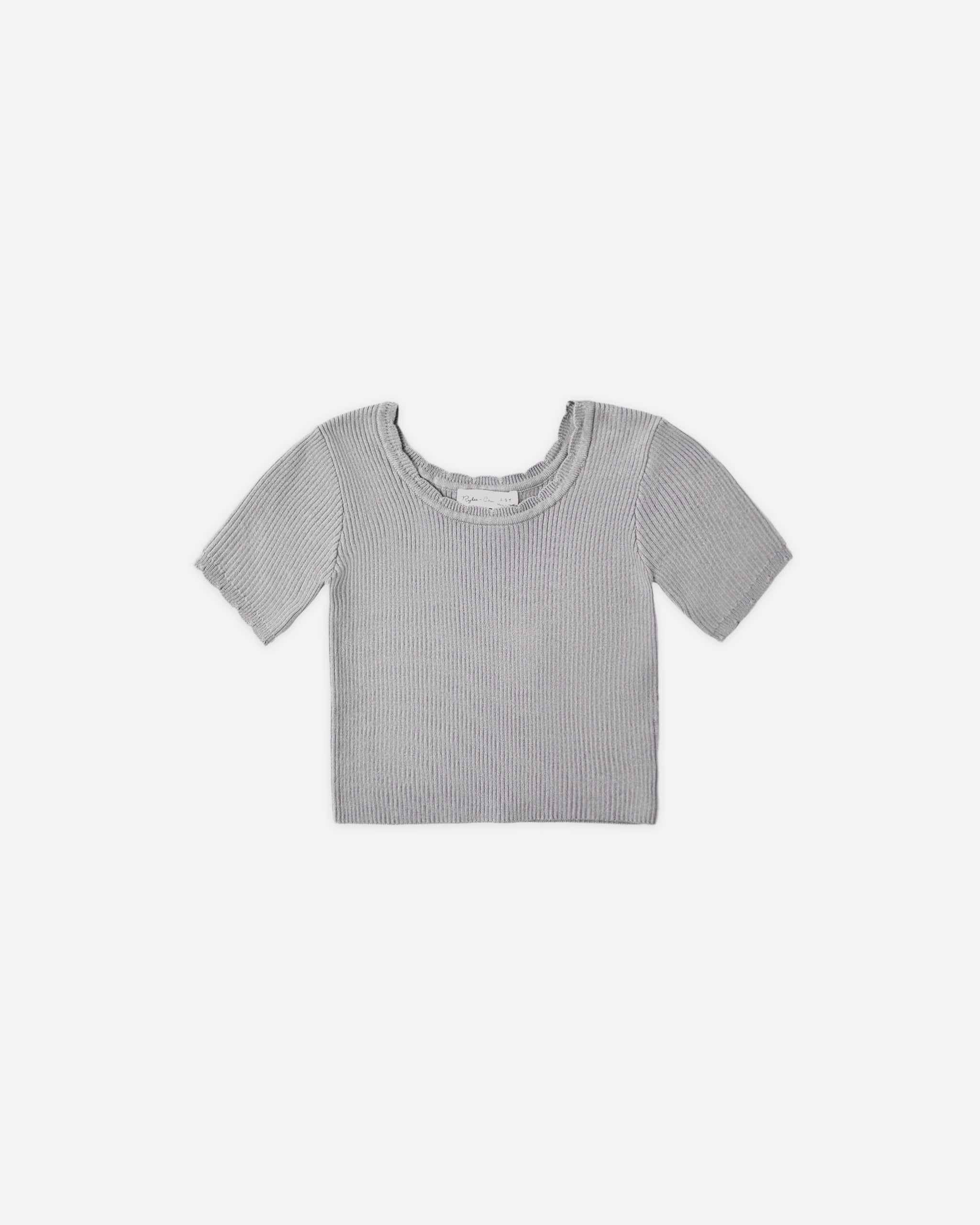 Scallop Tee Dusty Blue - Rylee + Cru | Kids Clothes | Trendy Baby Clothes | Modern Infant Outfits |