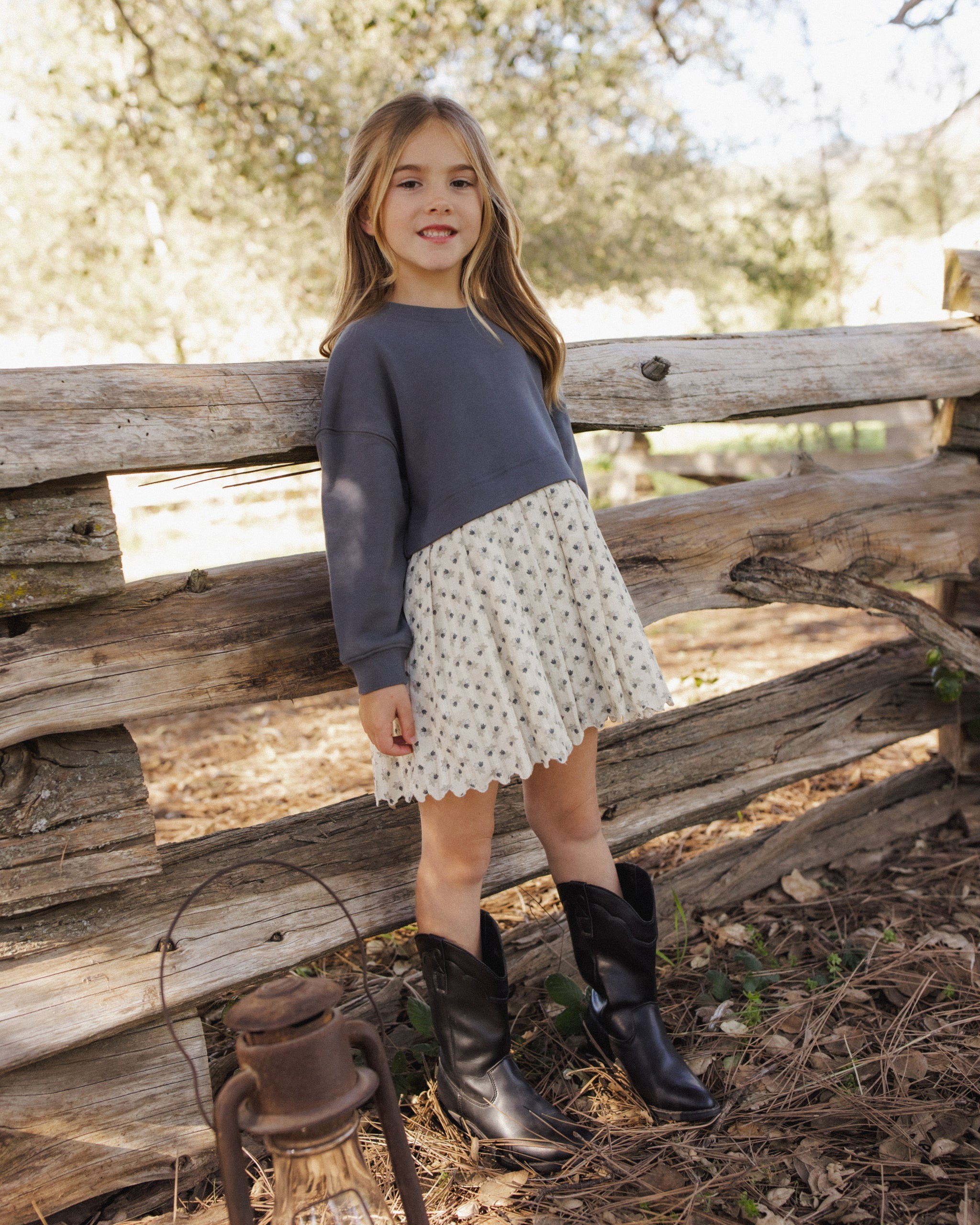 Sweatshirt Dress Vintage Fleur - Rylee + Cru | Kids Clothes | Trendy Baby Clothes | Modern Infant Outfits |