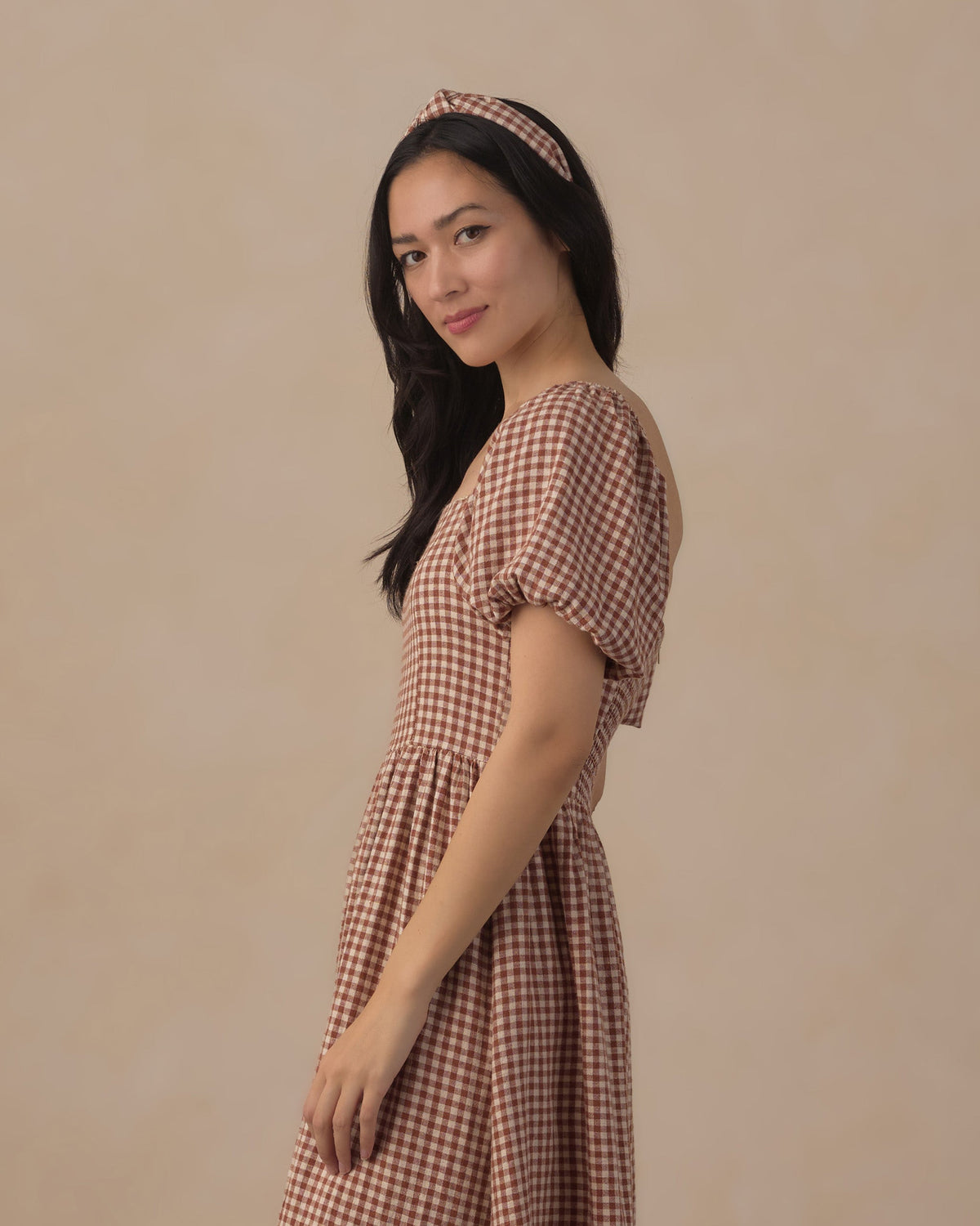 Women's Keyara Dress Brick Check - Rylee + Cru | Kids Clothes | Trendy Baby Clothes | Modern Infant Outfits |