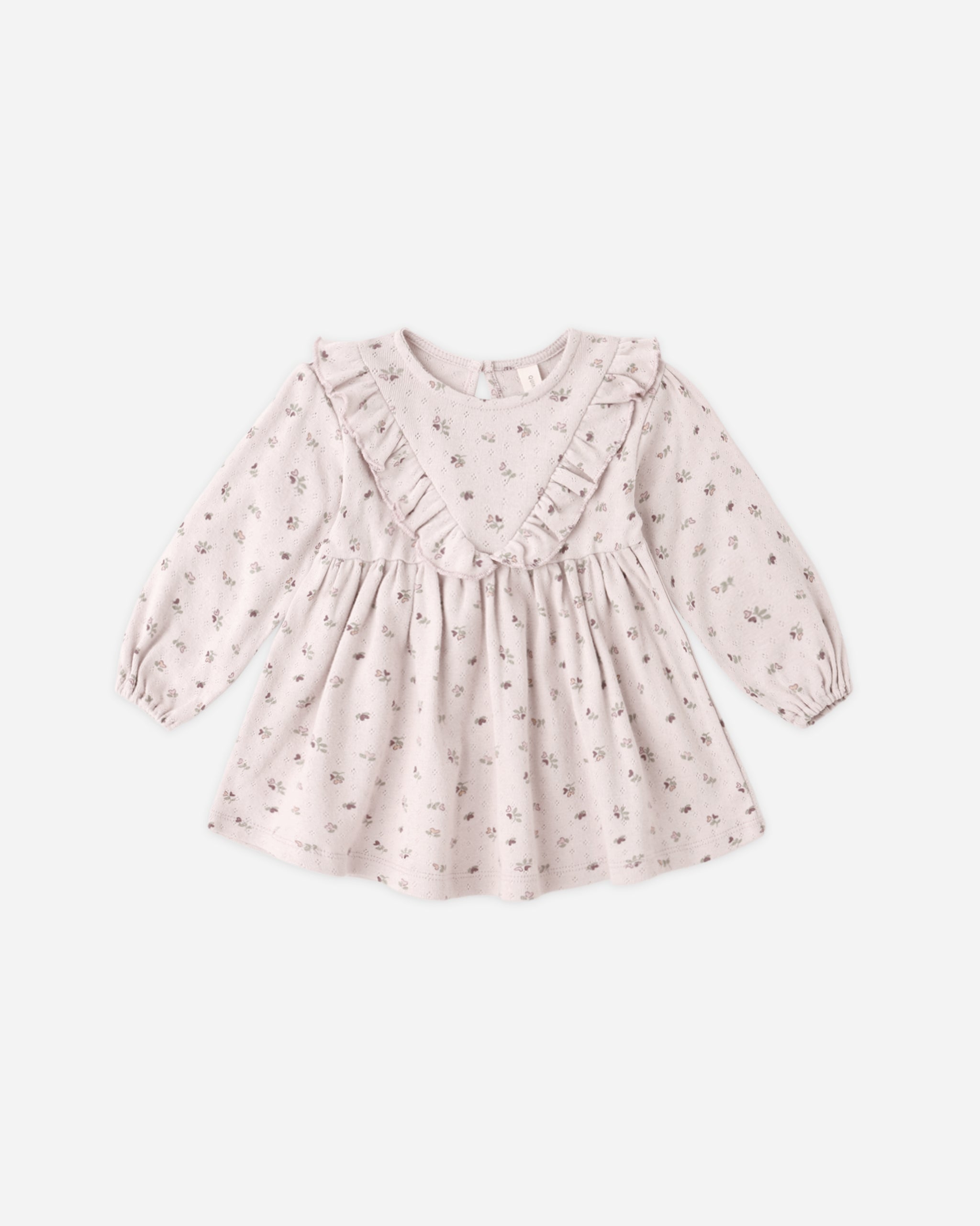 Long Sleeve Ruffle V Dress Heart Ditsy - Rylee + Cru | Kids Clothes | Trendy Baby Clothes | Modern Infant Outfits |