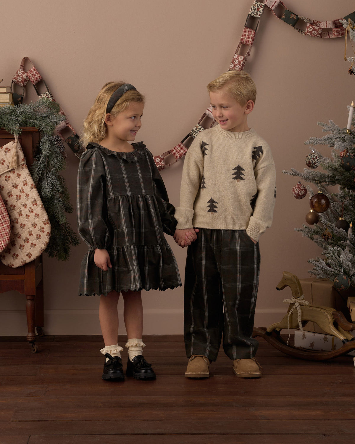 Fran Dress Holiday Plaid - Rylee + Cru | Kids Clothes | Trendy Baby Clothes | Modern Infant Outfits |