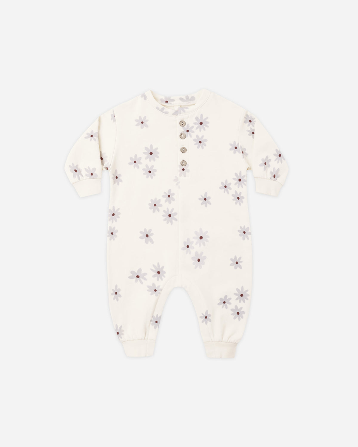 Relaxed Fleece Jumpsuit Blue Daisy - Rylee + Cru | Kids Clothes | Trendy Baby Clothes | Modern Infant Outfits |