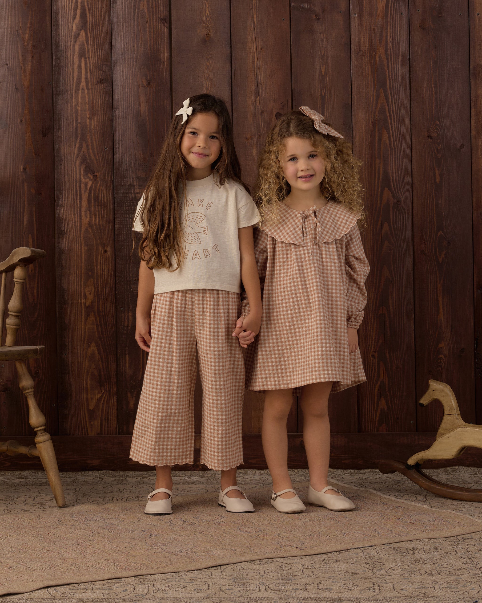 Collette Mini Dress Fawn Gingham - Rylee + Cru | Kids Clothes | Trendy Baby Clothes | Modern Infant Outfits |