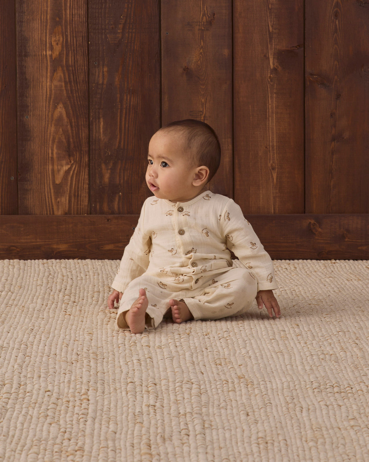Pocketed Woven Jumpsuit Rocking Horse - Rylee + Cru | Kids Clothes | Trendy Baby Clothes | Modern Infant Outfits |