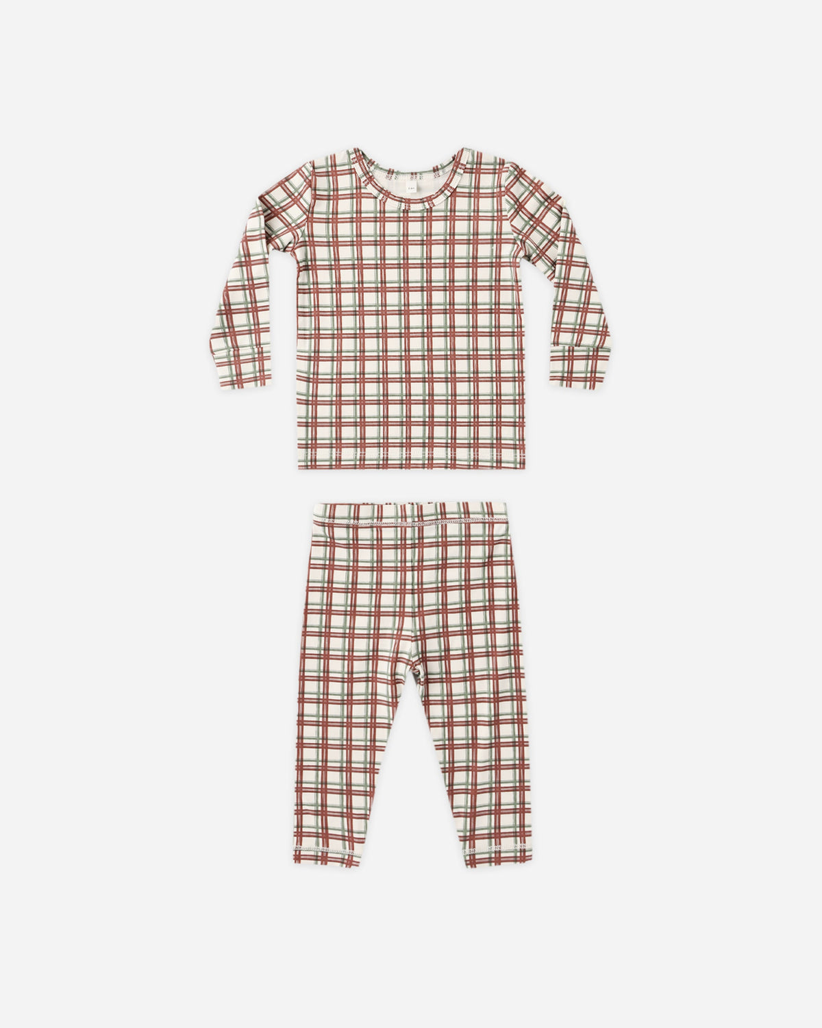 Bamboo Pajama Set Redwood Check - Rylee + Cru | Kids Clothes | Trendy Baby Clothes | Modern Infant Outfits |