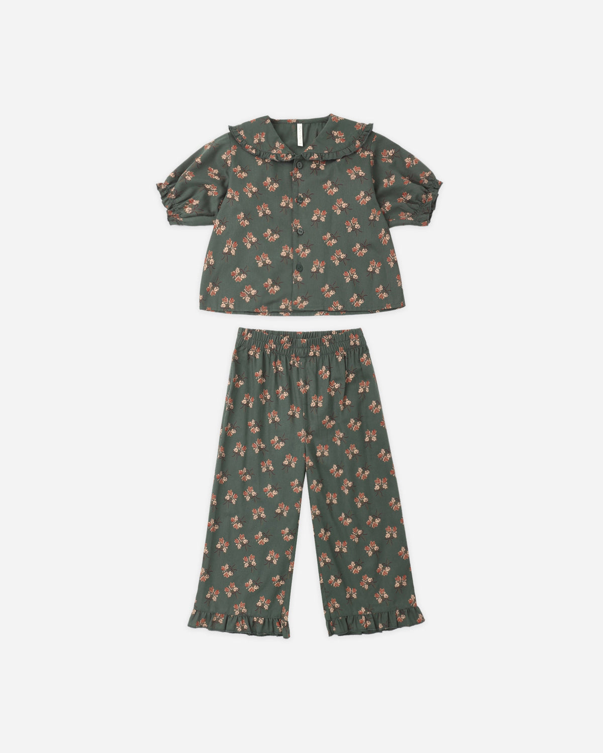 Ruffle Pajamas Evergreen Bouquet - Rylee + Cru | Kids Clothes | Trendy Baby Clothes | Modern Infant Outfits |