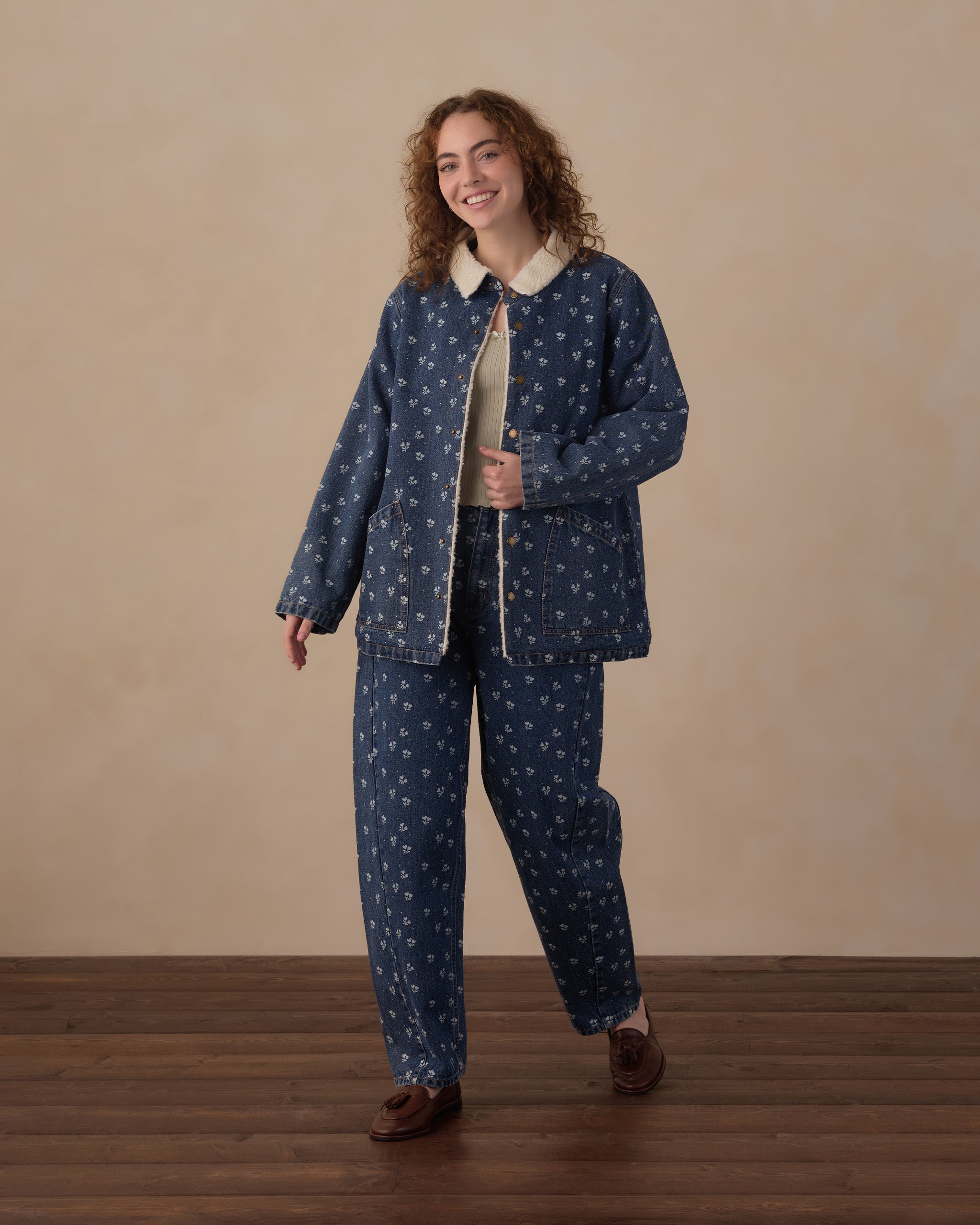 Women's Long Chore Coat
 Heart Ditsy - Rylee + Cru | Kids Clothes | Trendy Baby Clothes | Modern Infant Outfits |