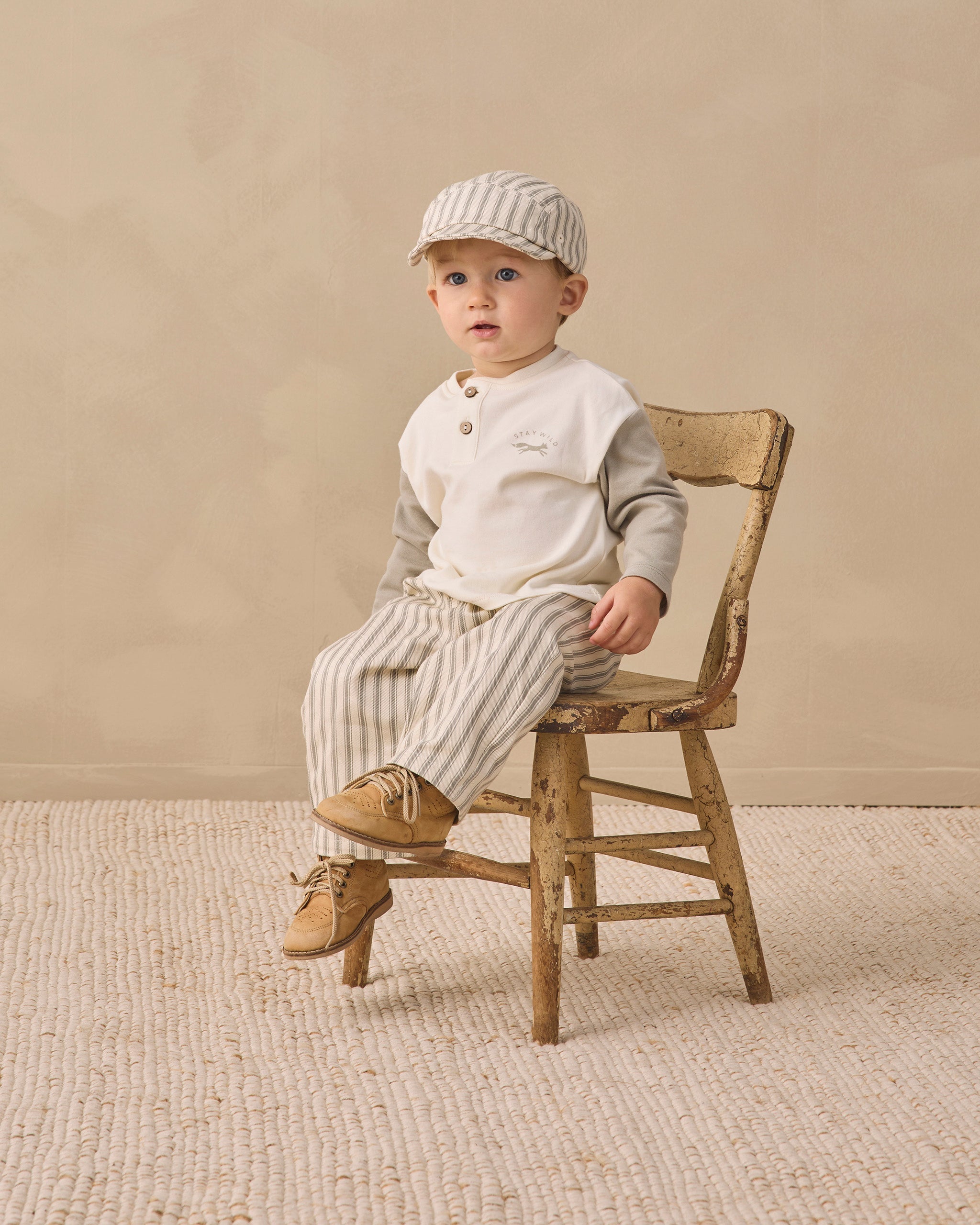Baby Cap Laurel Pinstripe - Rylee + Cru | Kids Clothes | Trendy Baby Clothes | Modern Infant Outfits |
