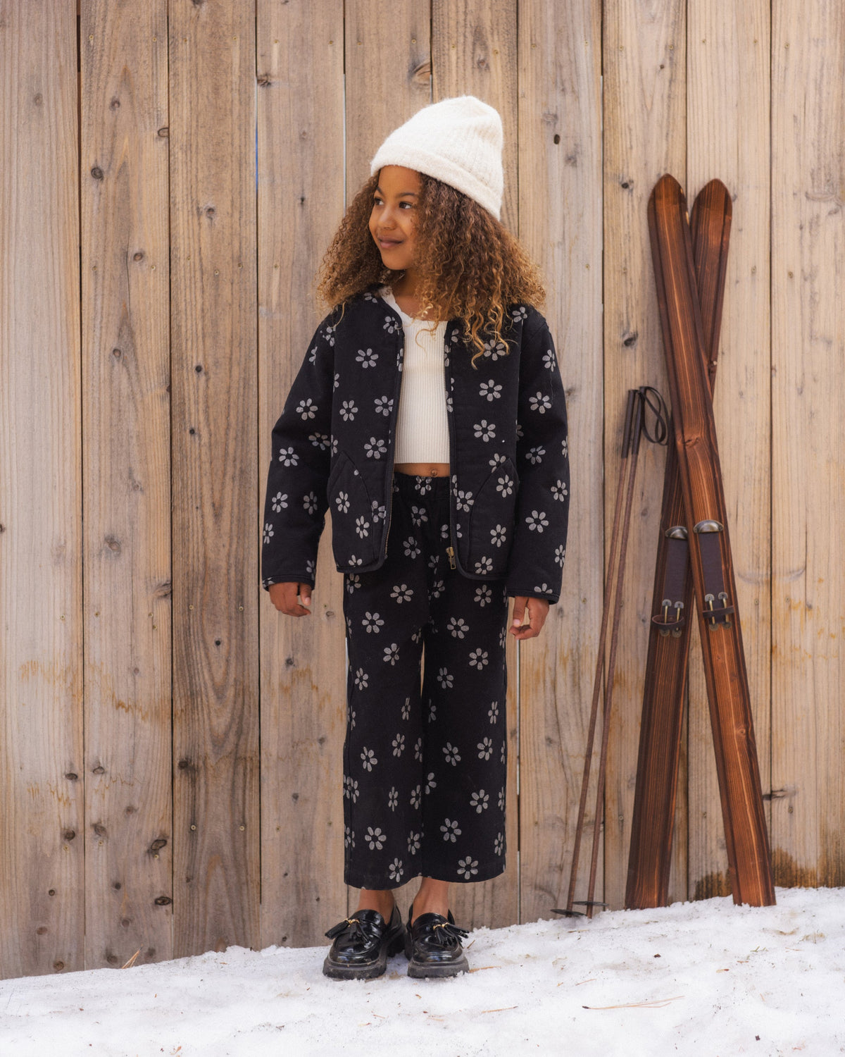 Dove Pant Black Daisy - Rylee + Cru | Kids Clothes | Trendy Baby Clothes | Modern Infant Outfits |