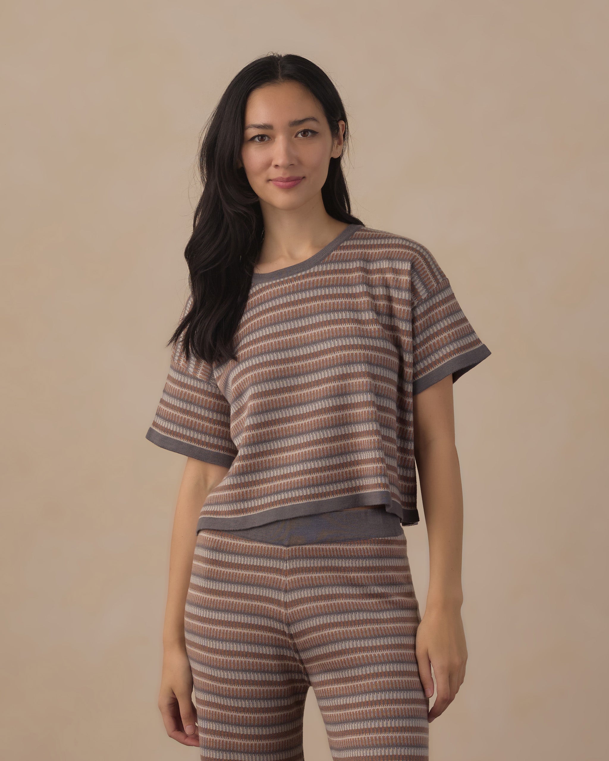 Women's Boxy Crop Knit Tee Multi-Stripe - Rylee + Cru | Kids Clothes | Trendy Baby Clothes | Modern Infant Outfits |