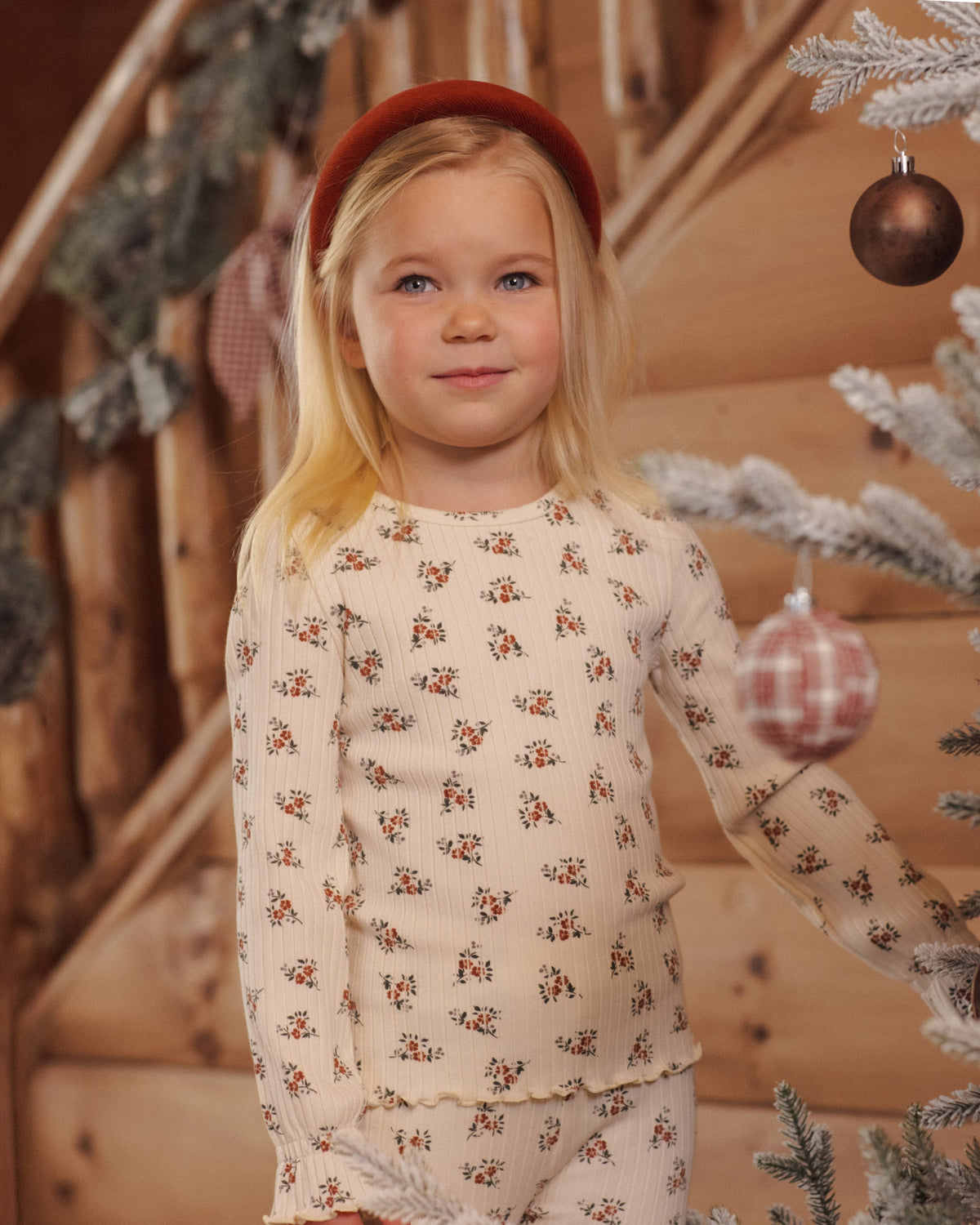 Ribbed Long Sleeve Top Ruby Bloom - Rylee + Cru | Kids Clothes | Trendy Baby Clothes | Modern Infant Outfits |