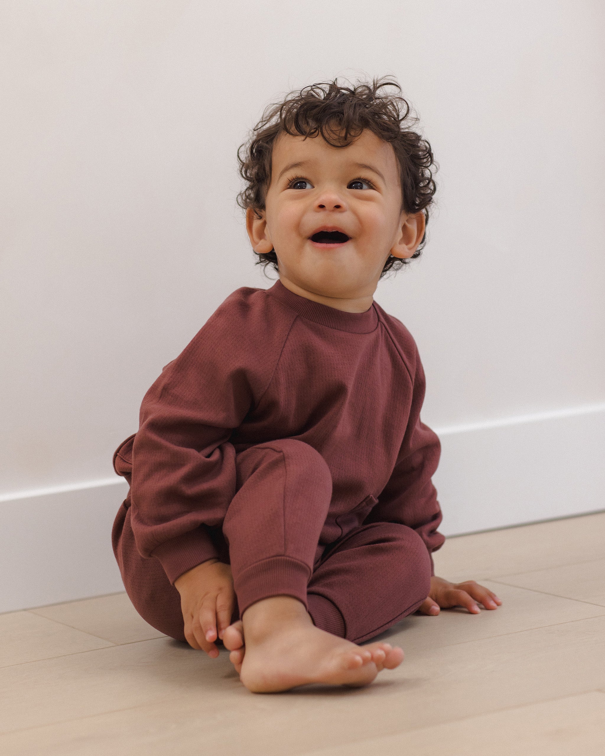 Pocket Sweatshirt Black Cherry - Rylee + Cru | Kids Clothes | Trendy Baby Clothes | Modern Infant Outfits |