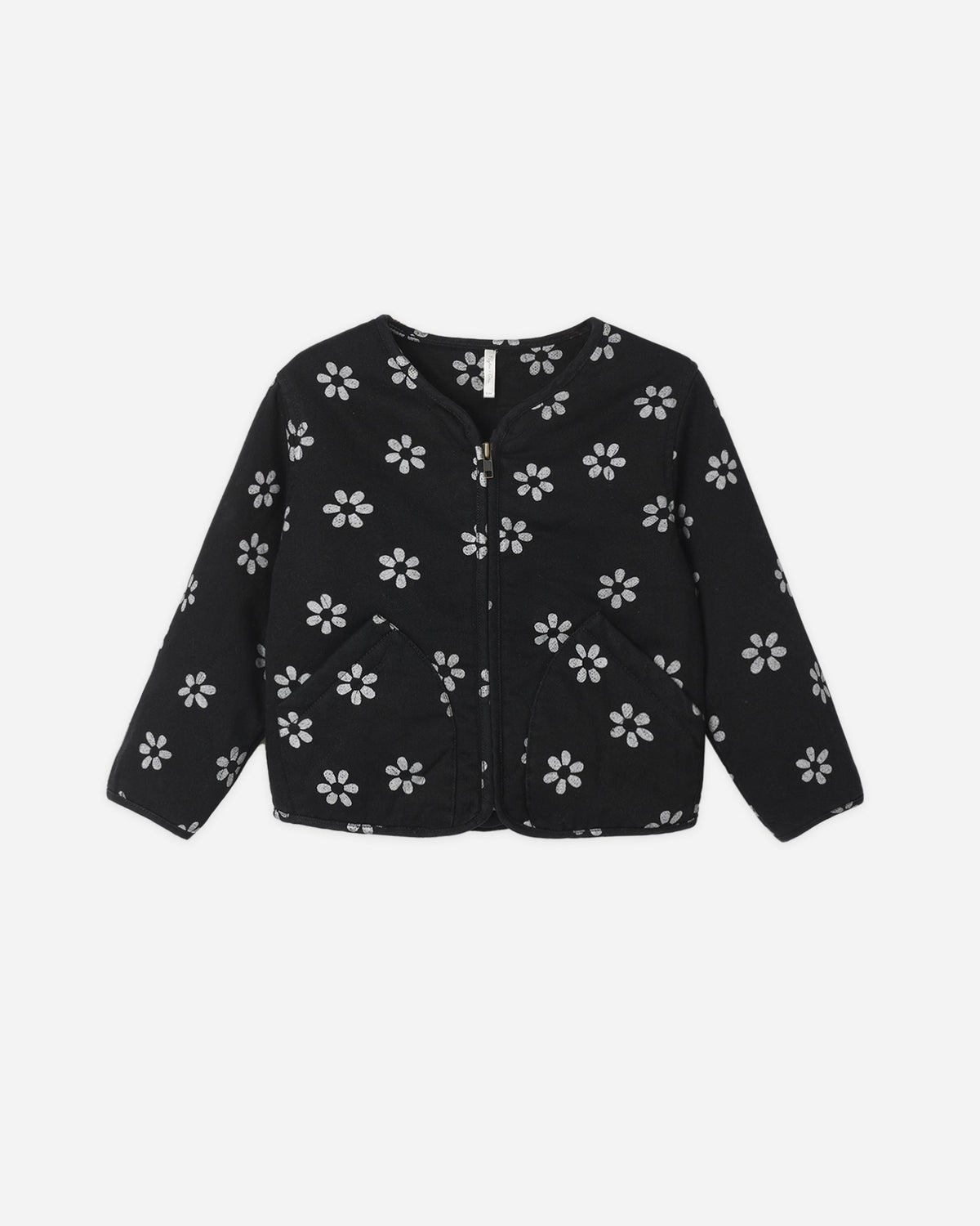 Alix Quilted Jacket Black Daisy - Rylee + Cru | Kids Clothes | Trendy Baby Clothes | Modern Infant Outfits |