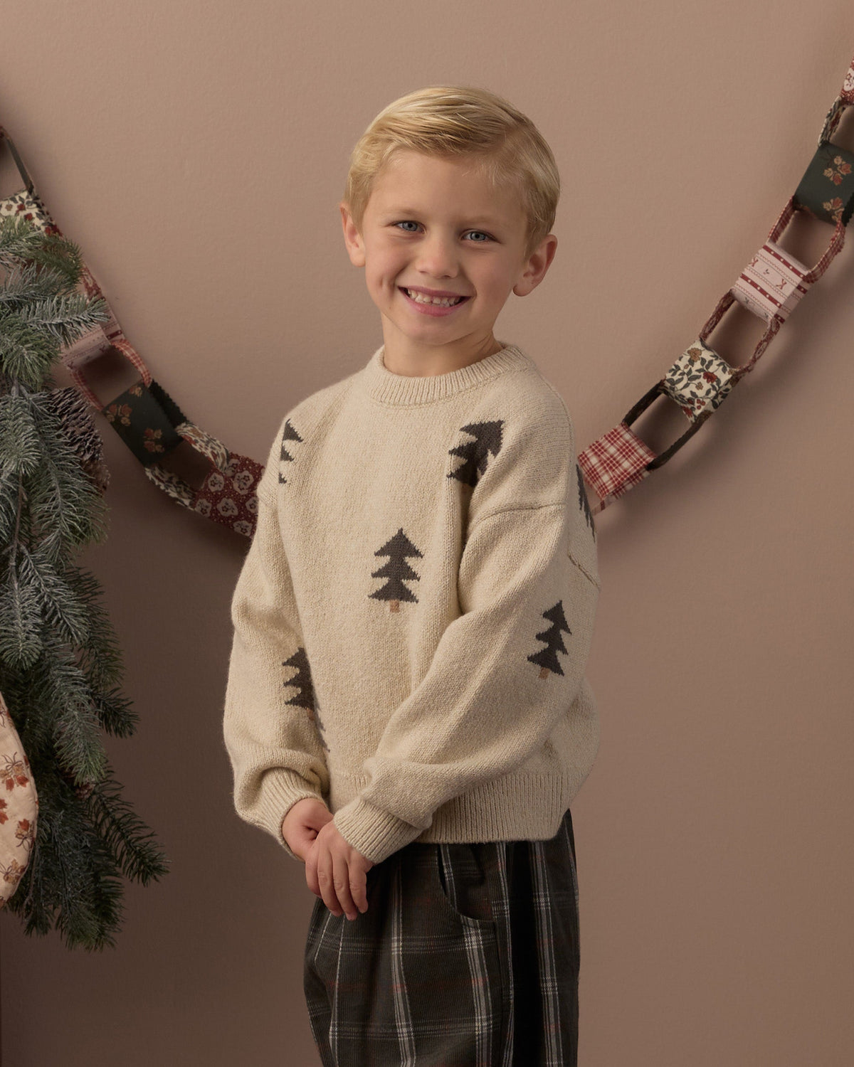 Aspen Sweater Tree Jacquard - Rylee + Cru | Kids Clothes | Trendy Baby Clothes | Modern Infant Outfits |