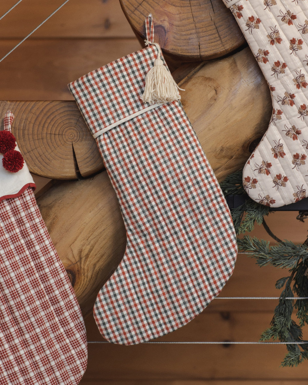 Christmas Stocking Holiday Gingham - Rylee + Cru | Kids Clothes | Trendy Baby Clothes | Modern Infant Outfits |