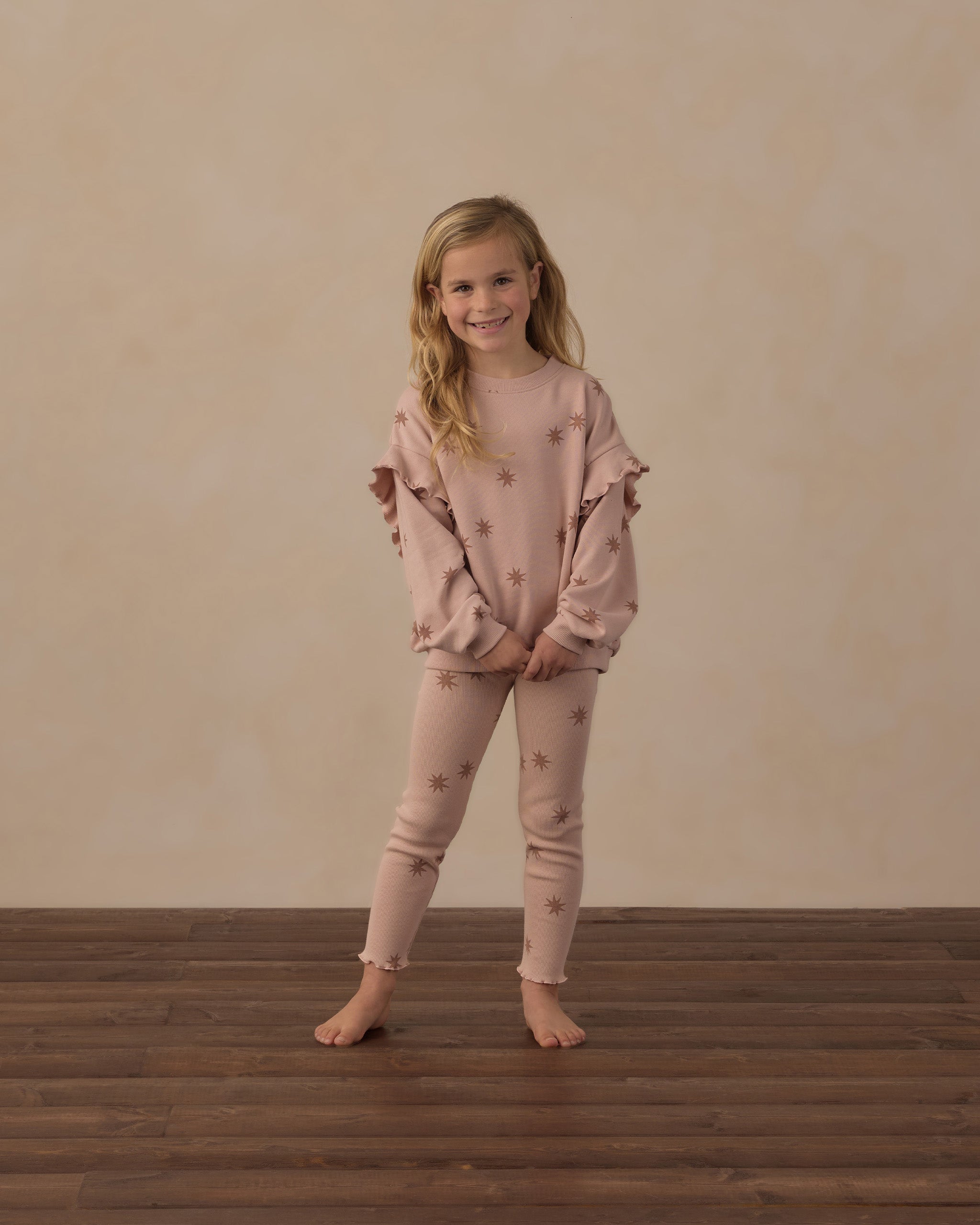 Coast Ribbed Legging Clay Stars - Rylee + Cru | Kids Clothes | Trendy Baby Clothes | Modern Infant Outfits |