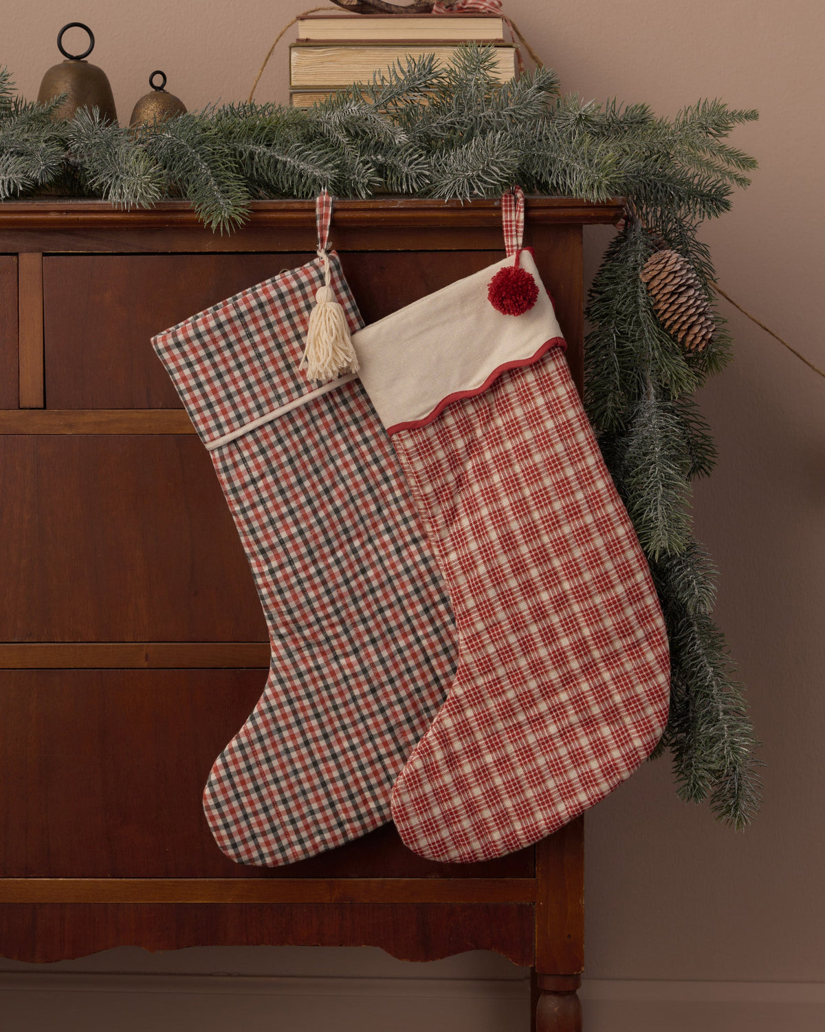 Christmas Stocking Holiday Gingham - Rylee + Cru | Kids Clothes | Trendy Baby Clothes | Modern Infant Outfits |