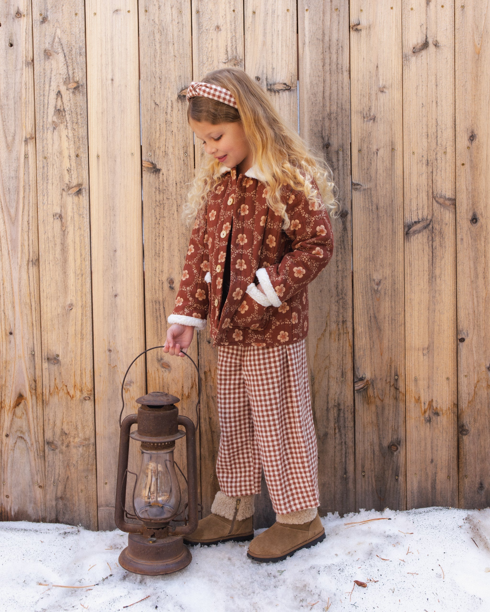 Knotted Headband Brick Check - Rylee + Cru | Kids Clothes | Trendy Baby Clothes | Modern Infant Outfits |