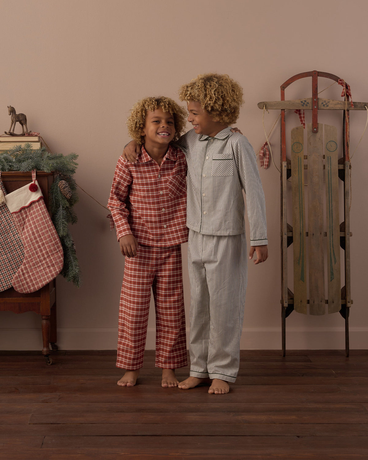 Long Sleeve Pajamas Ruby Plaid - Rylee + Cru | Kids Clothes | Trendy Baby Clothes | Modern Infant Outfits |