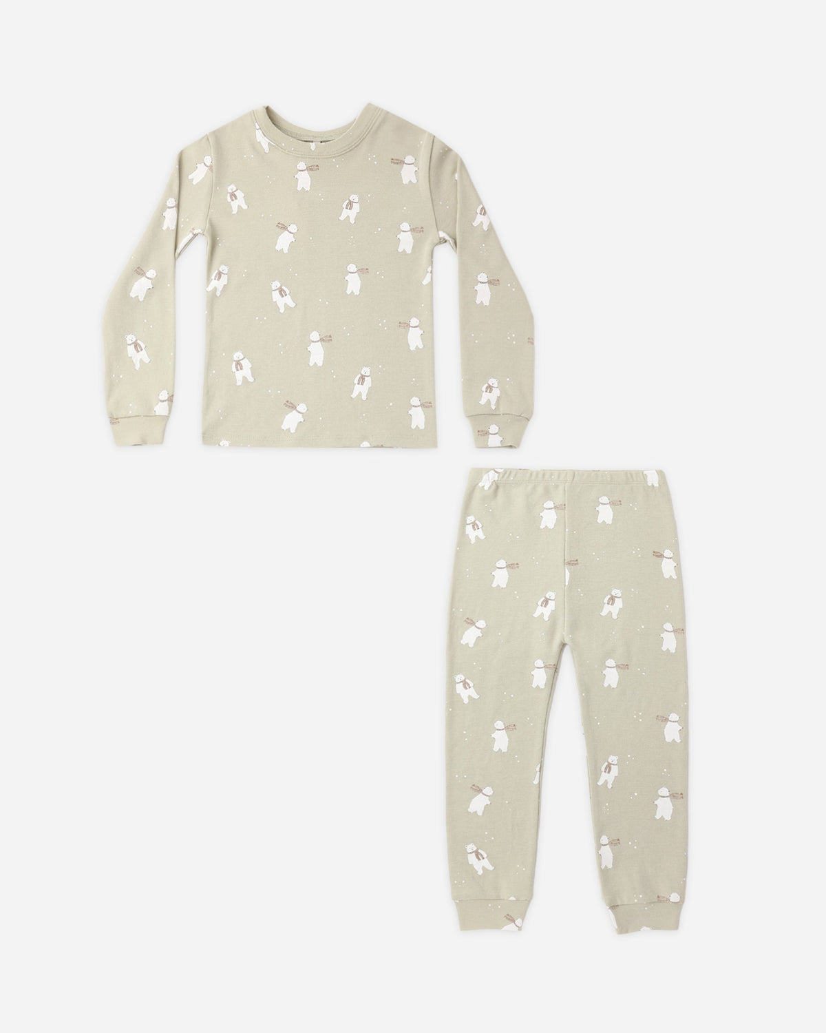 Organic Long Sleeve Pajama Set Polar Bears - Rylee + Cru | Kids Clothes | Trendy Baby Clothes | Modern Infant Outfits |