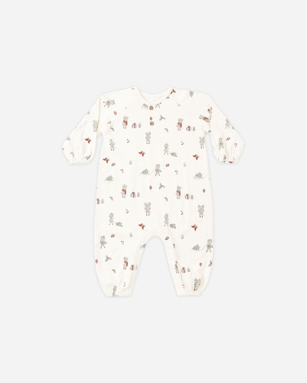 Henley Jumpsuit Holiday Mouse - Rylee + Cru | Kids Clothes | Trendy Baby Clothes | Modern Infant Outfits |