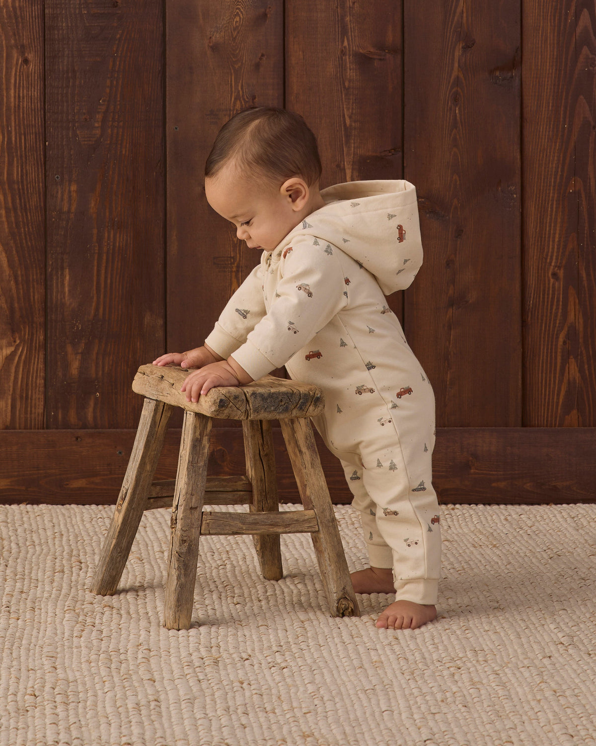 Hooded Jumpsuit Holiday Drive - Rylee + Cru | Kids Clothes | Trendy Baby Clothes | Modern Infant Outfits |