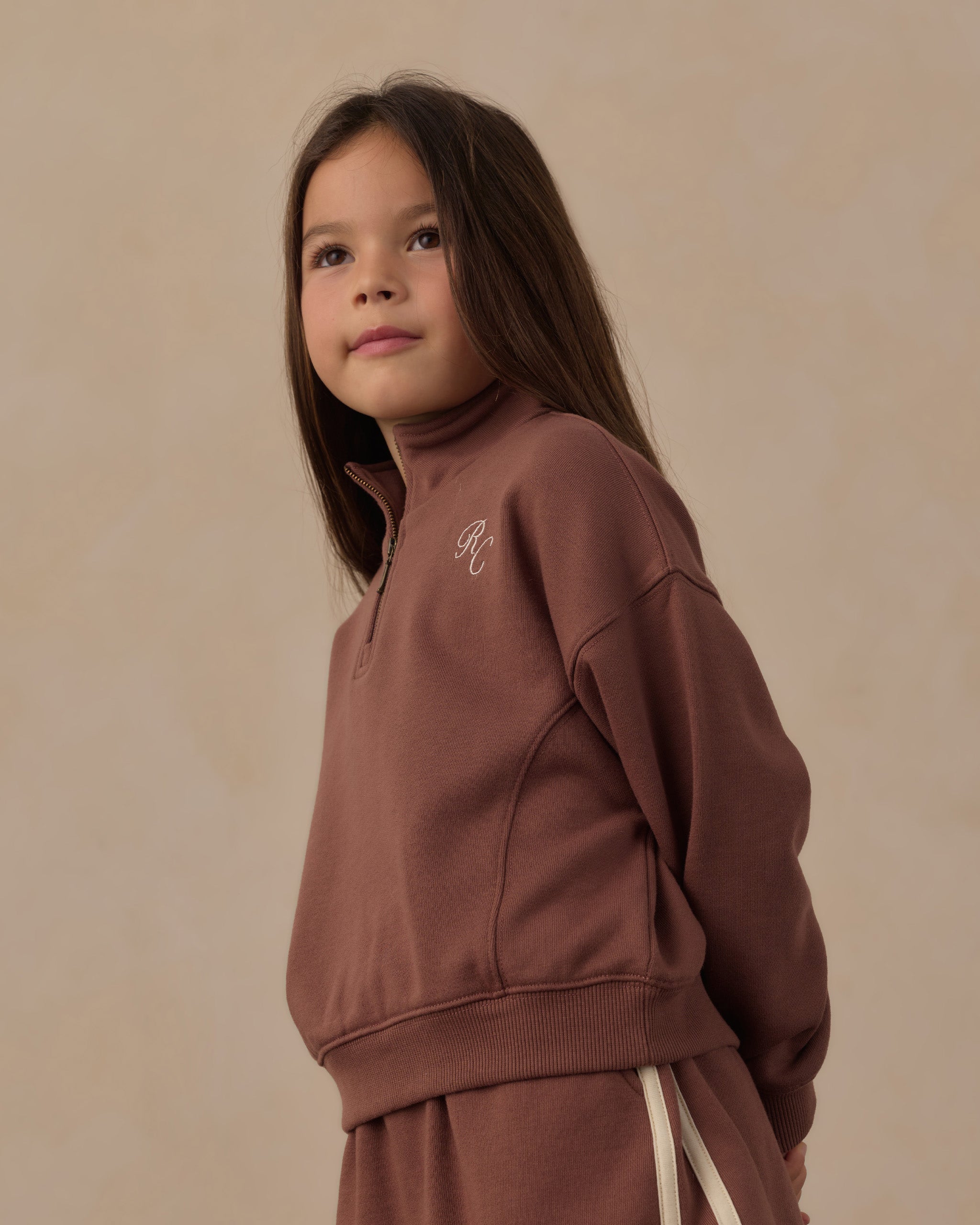 Half Zip Sweatshirt Mulberry - Rylee + Cru | Kids Clothes | Trendy Baby Clothes | Modern Infant Outfits |