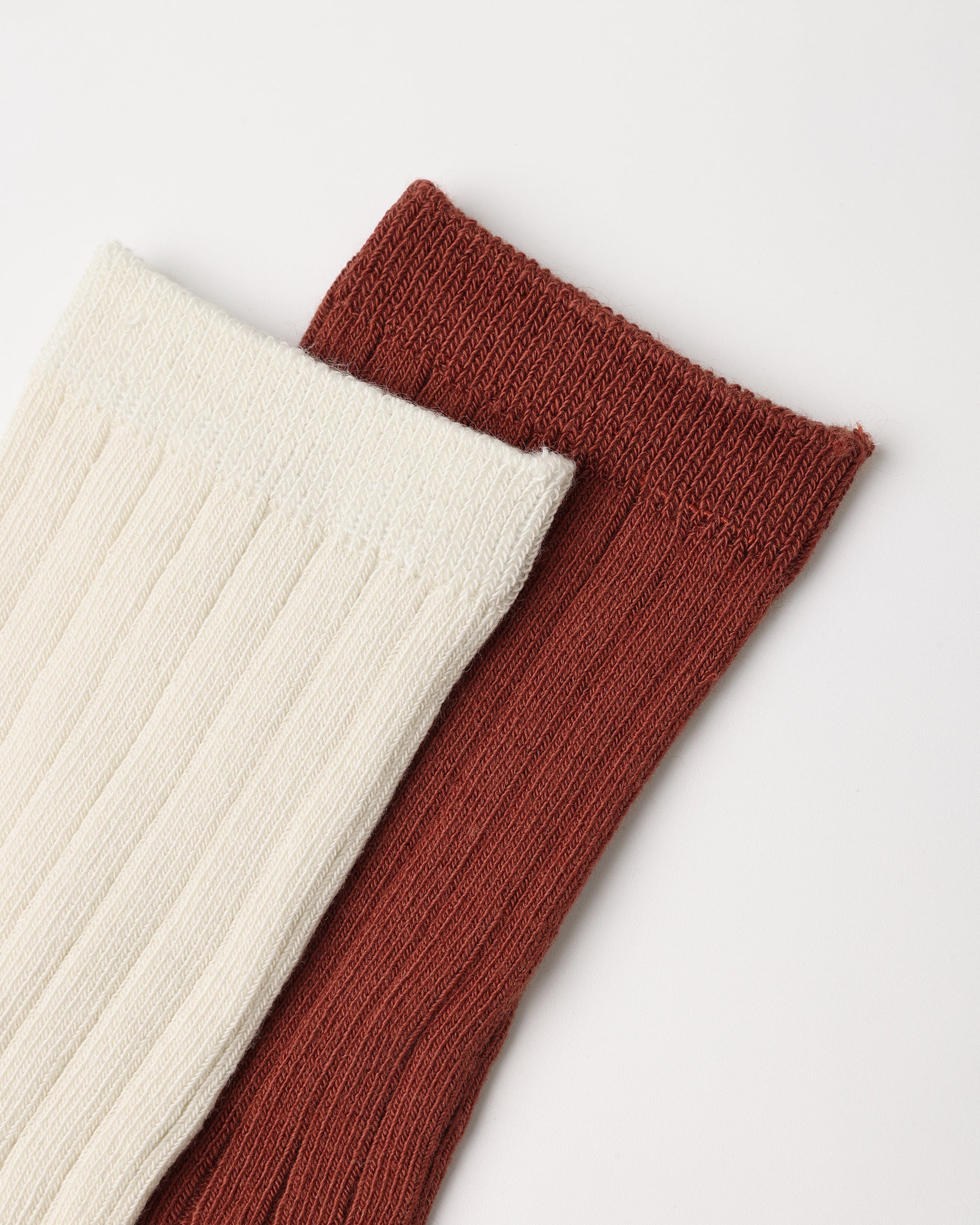 Ribbed Socks, 2-Pack Brick, Natural - Rylee + Cru | Kids Clothes | Trendy Baby Clothes | Modern Infant Outfits |