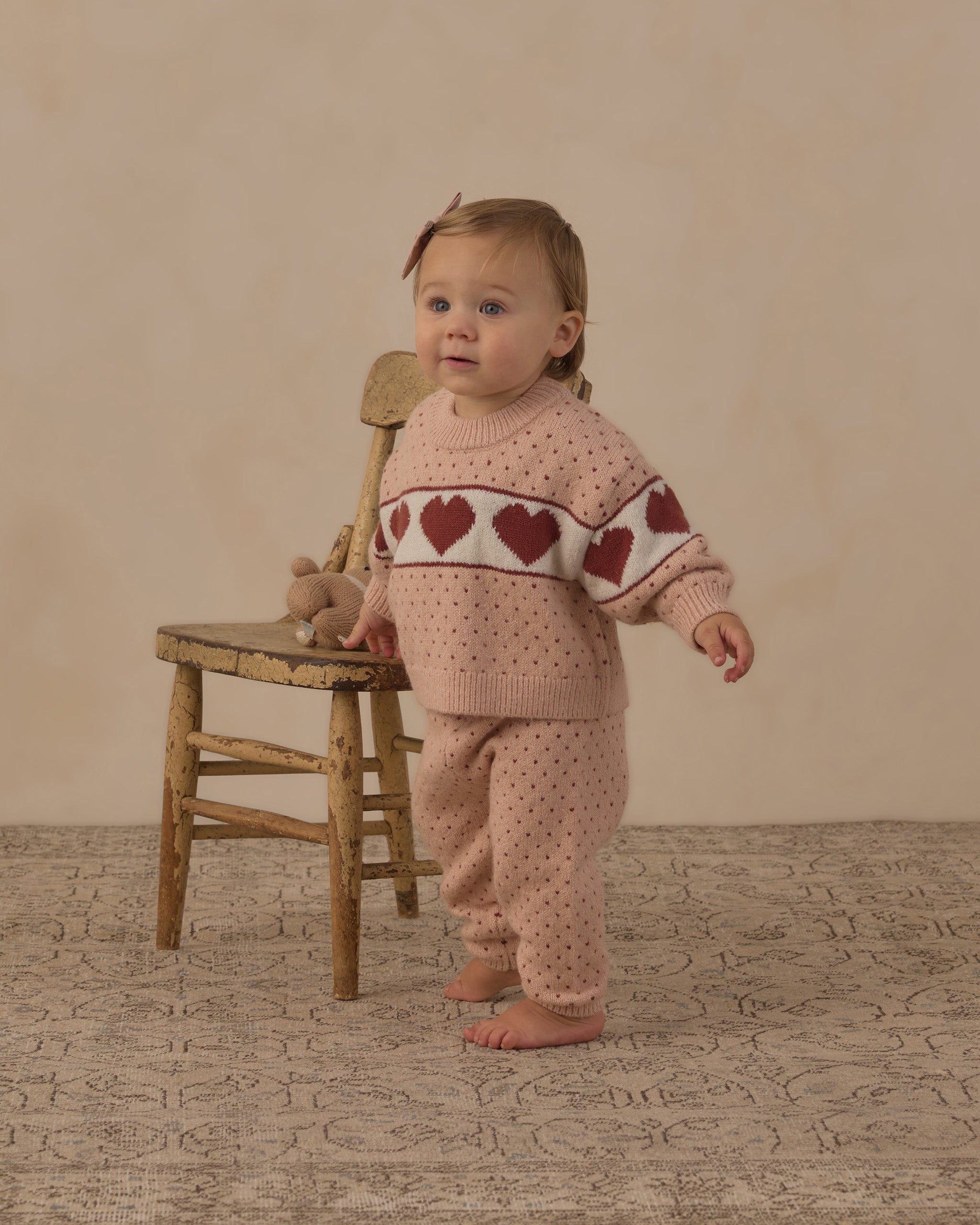Knit Pant Brick Birds Eye - Rylee + Cru | Kids Clothes | Trendy Baby Clothes | Modern Infant Outfits |