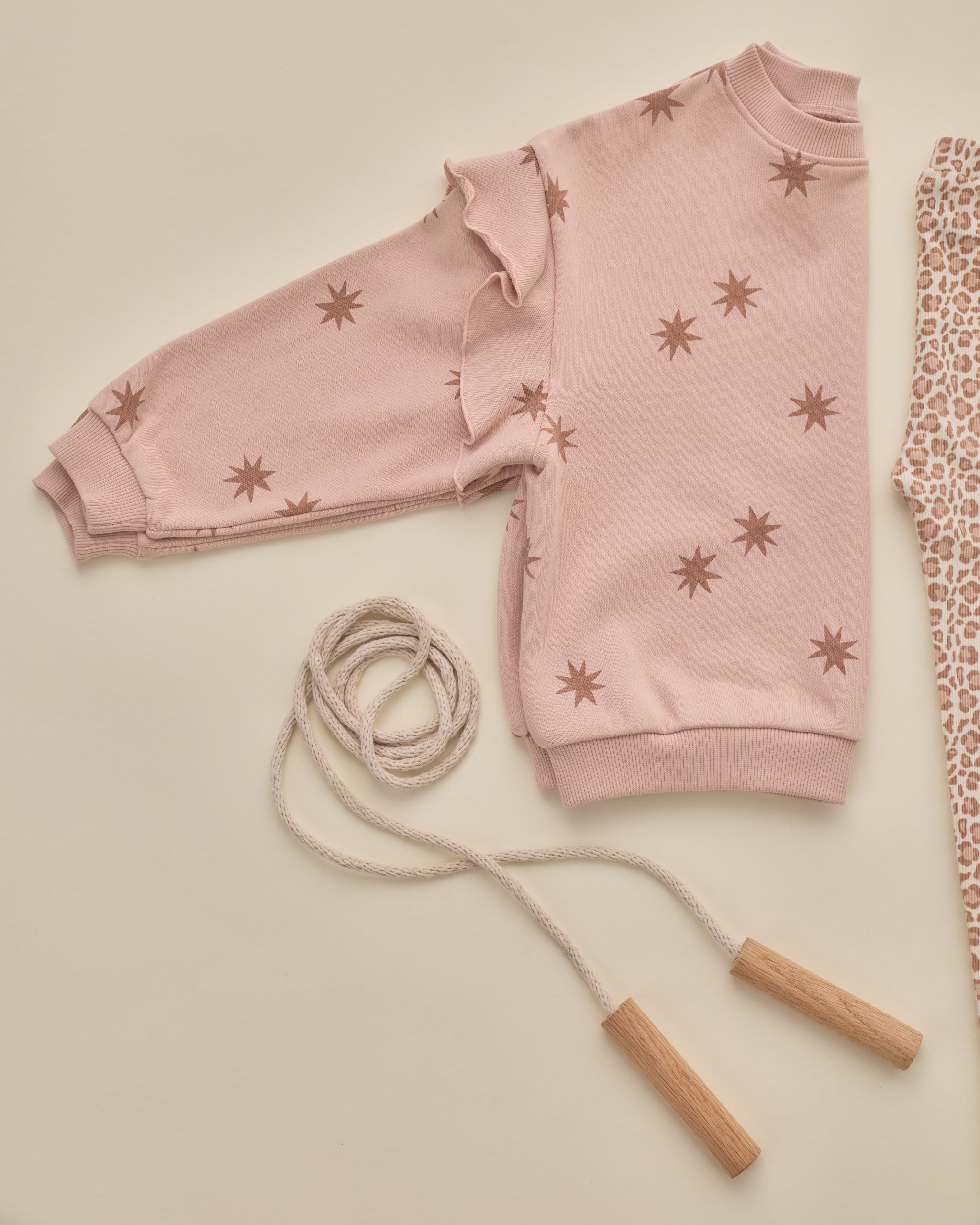 Ruffle Sweatshirt Clay Stars - Rylee + Cru | Kids Clothes | Trendy Baby Clothes | Modern Infant Outfits |